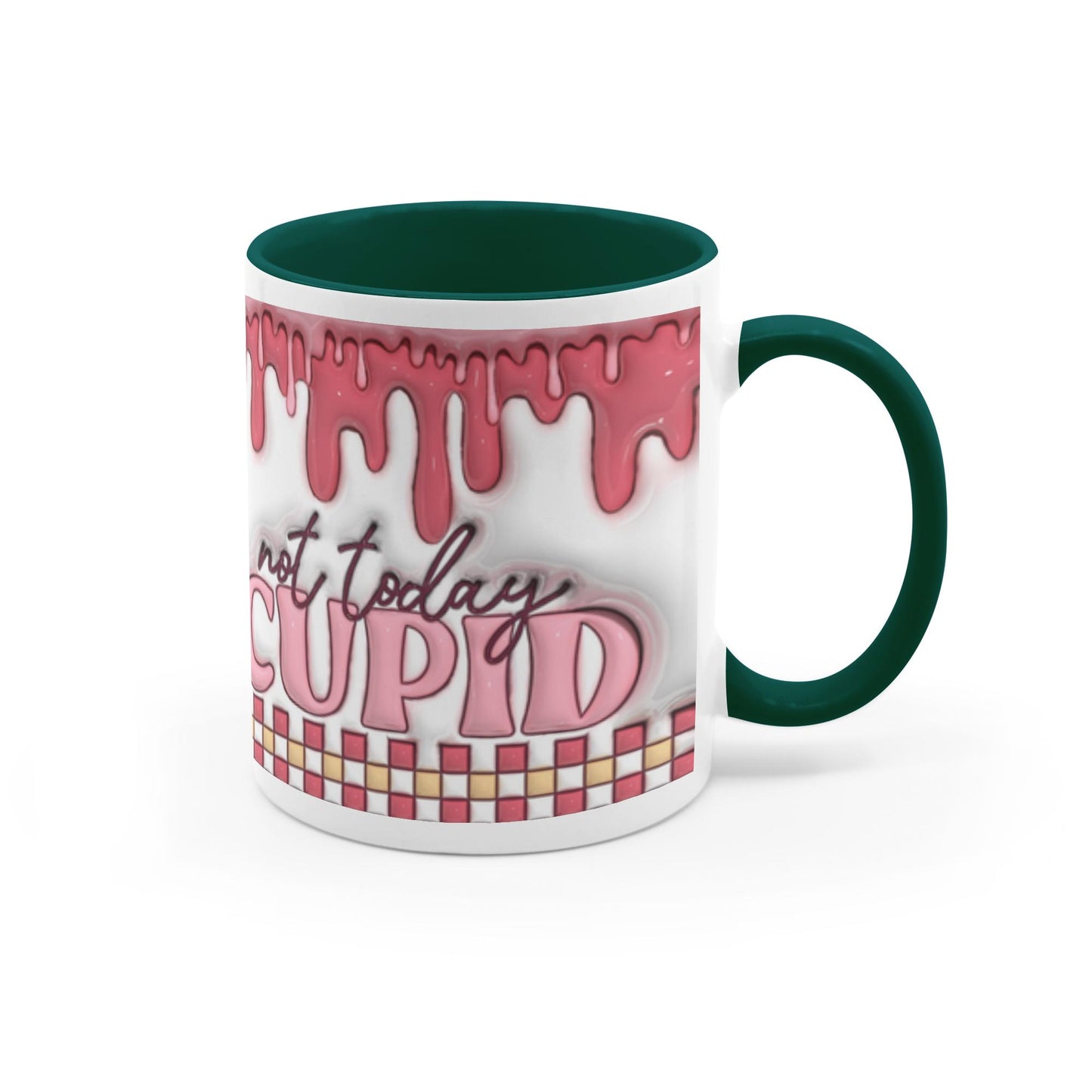 Love Unleashed: Not Today Cupid Valentine's Two-Tone Mugs - A Symphony of Colors on Glossy White Canvas, Sip Romance Daily!