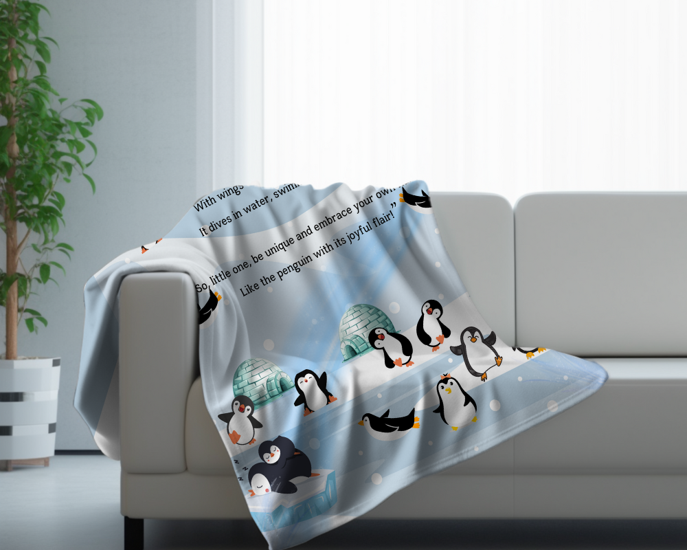 Introducing our adorable Penguin Minky Children's Blanket, the perfect Cuddle companion!