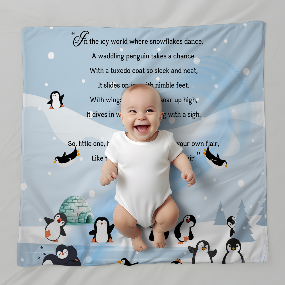 Introducing our adorable Penguin Minky Children's Blanket, the perfect Cuddle companion!