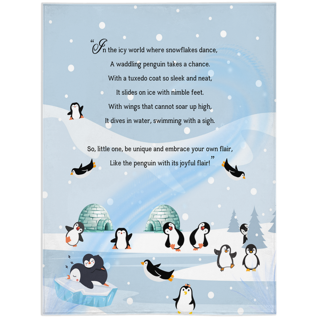 Introducing our adorable Penguin Minky Children's Blanket, the perfect Cuddle companion!