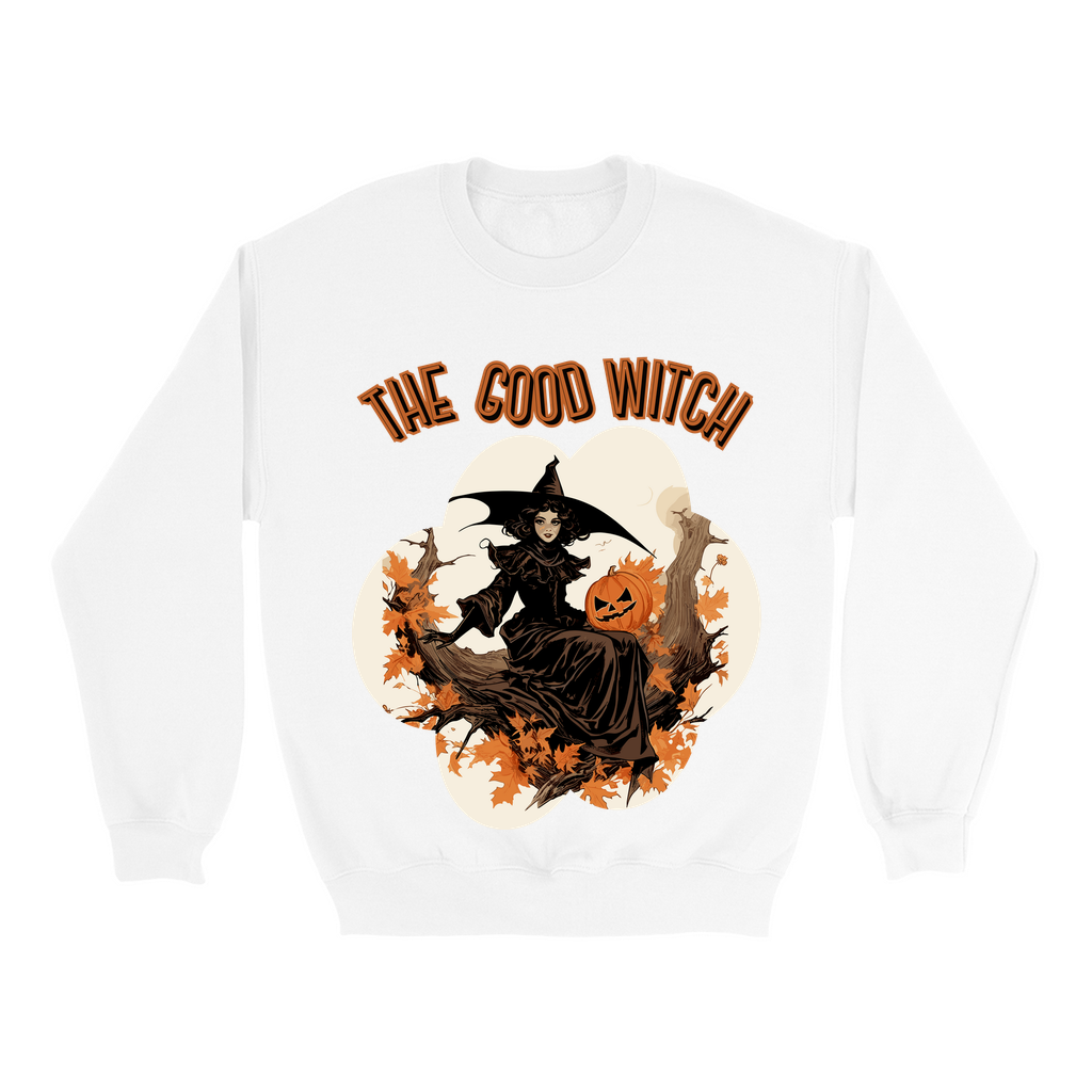 Explore our bewitching collection of Halloween sweatshirts, showcasing the mysterious allure of a witch on the front.