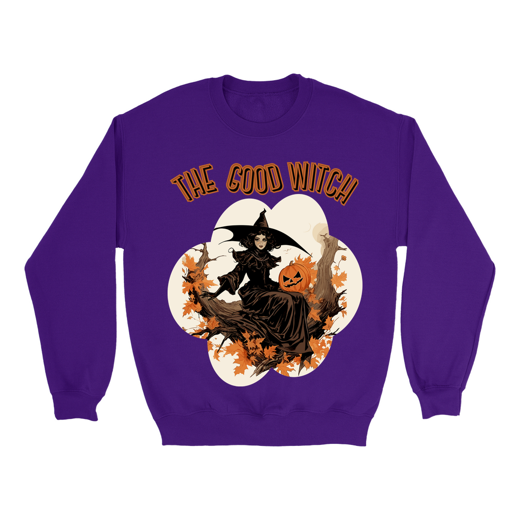 Explore our bewitching collection of Halloween sweatshirts, showcasing the mysterious allure of a witch on the front.