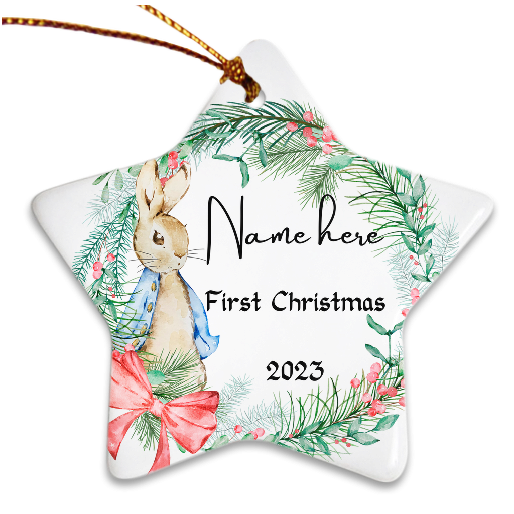 Personalized Baby's 1st Christmas Porcelain Ornament: Cherished Moments