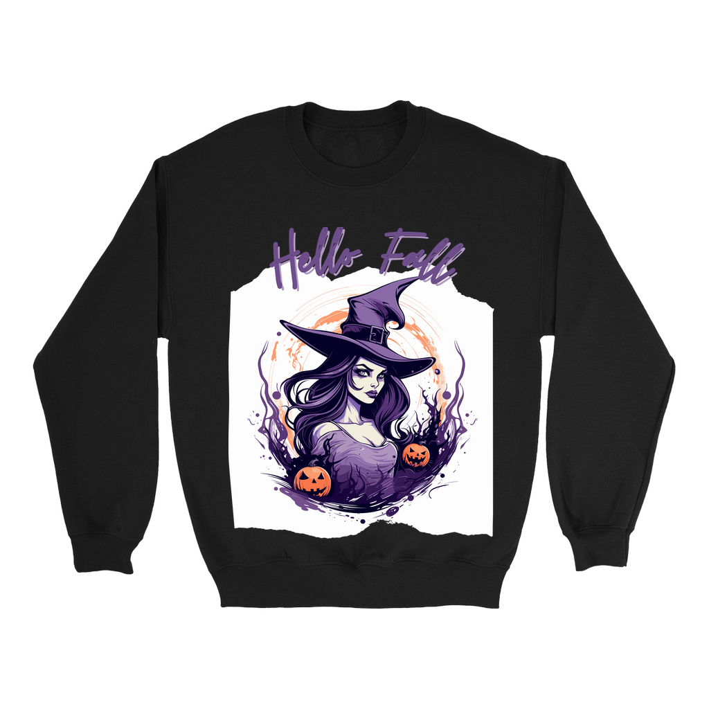 Explore our bewitching collection of Halloween sweatshirts, showcasing the mysterious allure of a witch on the front.