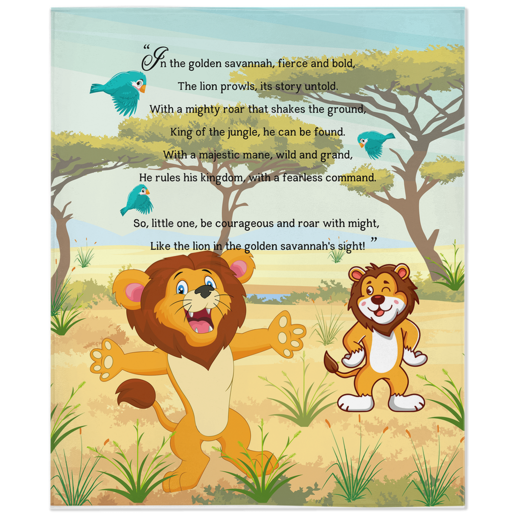 Introducing our adorable Velveteen Children's Lion Blanket, the perfect Cuddle companion!