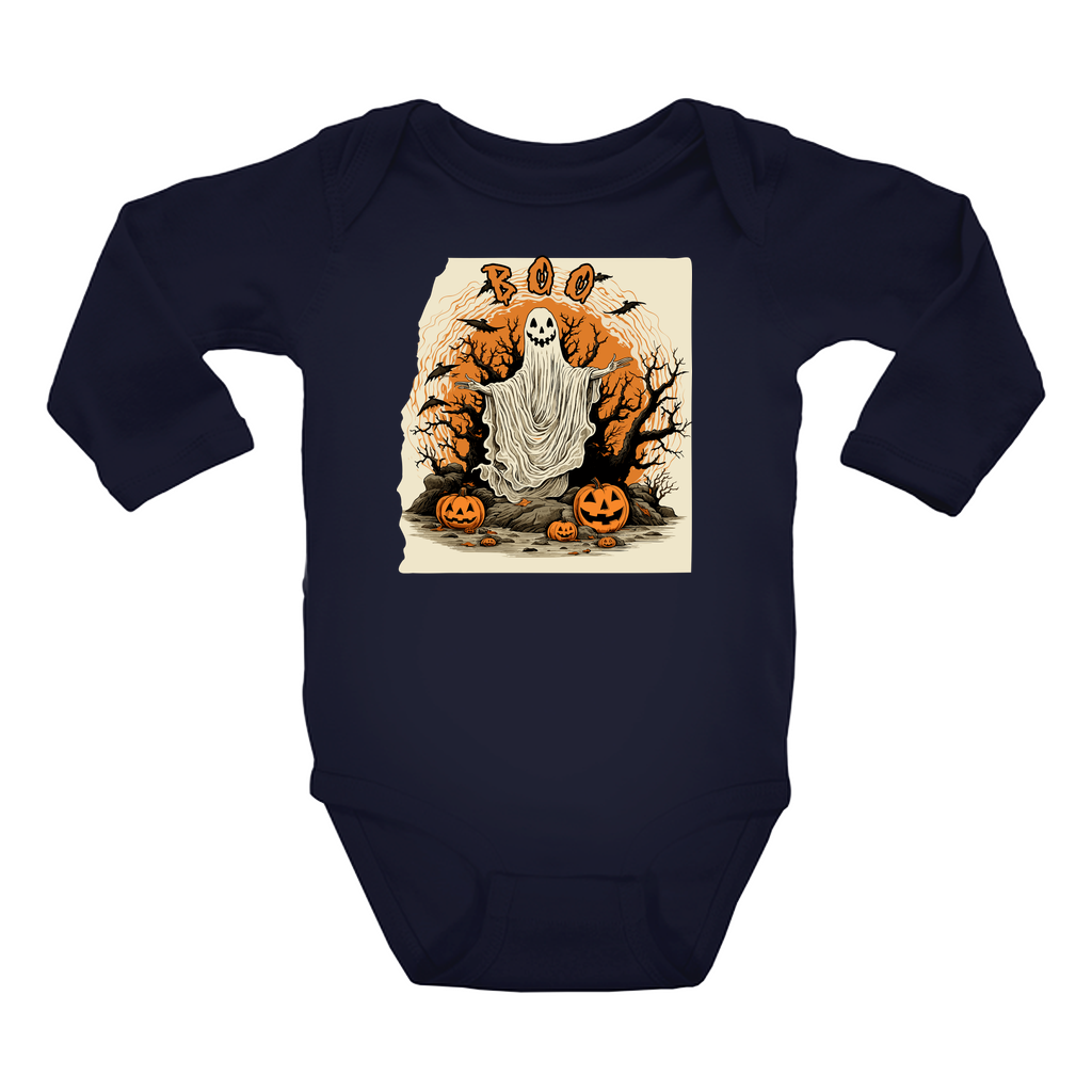 Infant Halloween Ghost Long Sleeve Onesie