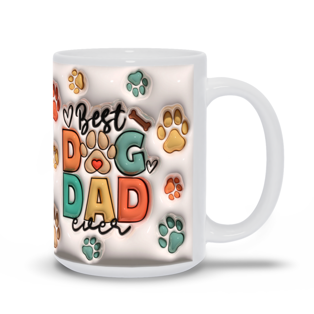 Paws & Love: Inflated Ceramic Mug Collection – “Best Dog Dad Ever”.