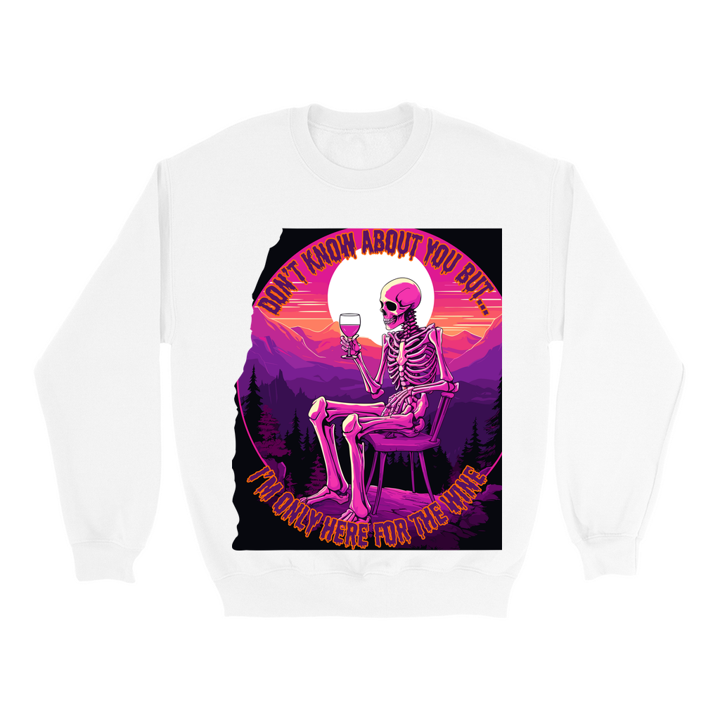 Explore our bewitching collection of Halloween sweatshirts, showcasing the mysterious allure of a drinking skeleton on the front.