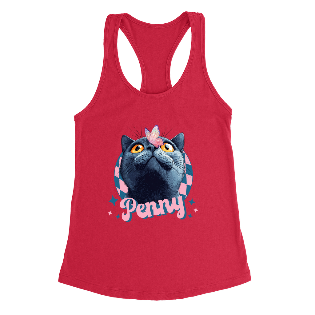 Next Level 1533 Women’s Racerback Tank Top – Whimsical Animal & Insect Portrait.