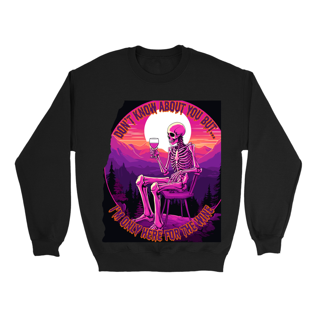 Explore our bewitching collection of Halloween sweatshirts, showcasing the mysterious allure of a drinking skeleton on the front.