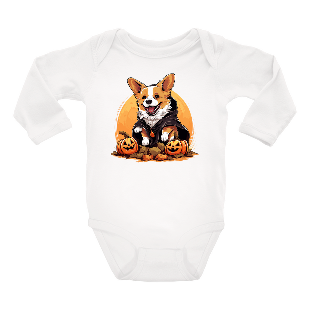 Infant Halloween Corgi Long Sleeve Onesie