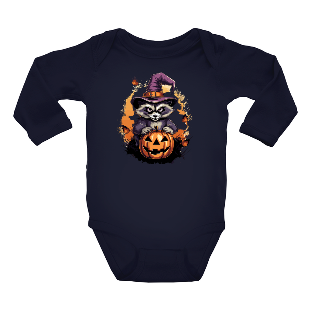 Infant Halloween Raccoon Long Sleeve Onesie