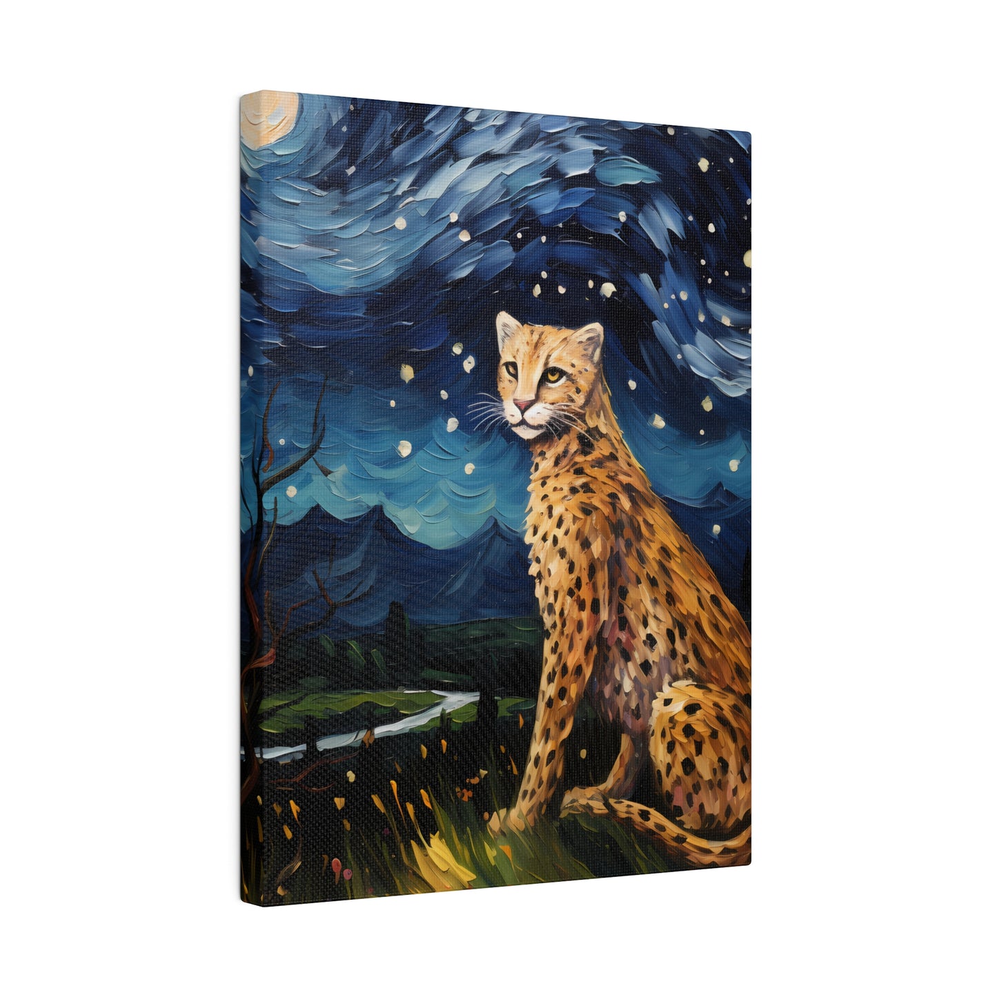 Starry Night Reimagined: Eco-Friendly Van Gogh-Style Canvas, Van Gogh Style Wall Art Starry Night Oil Painting on Stretched Canvas