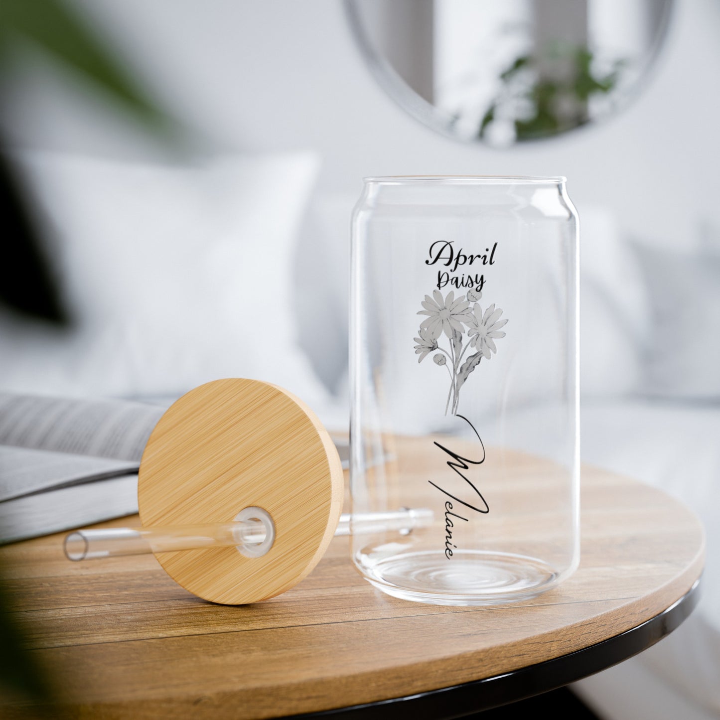 Personalized 16oz Birth Flower Sipper Glasses:  Elevate Your Hydration with Elegance & Sustainability