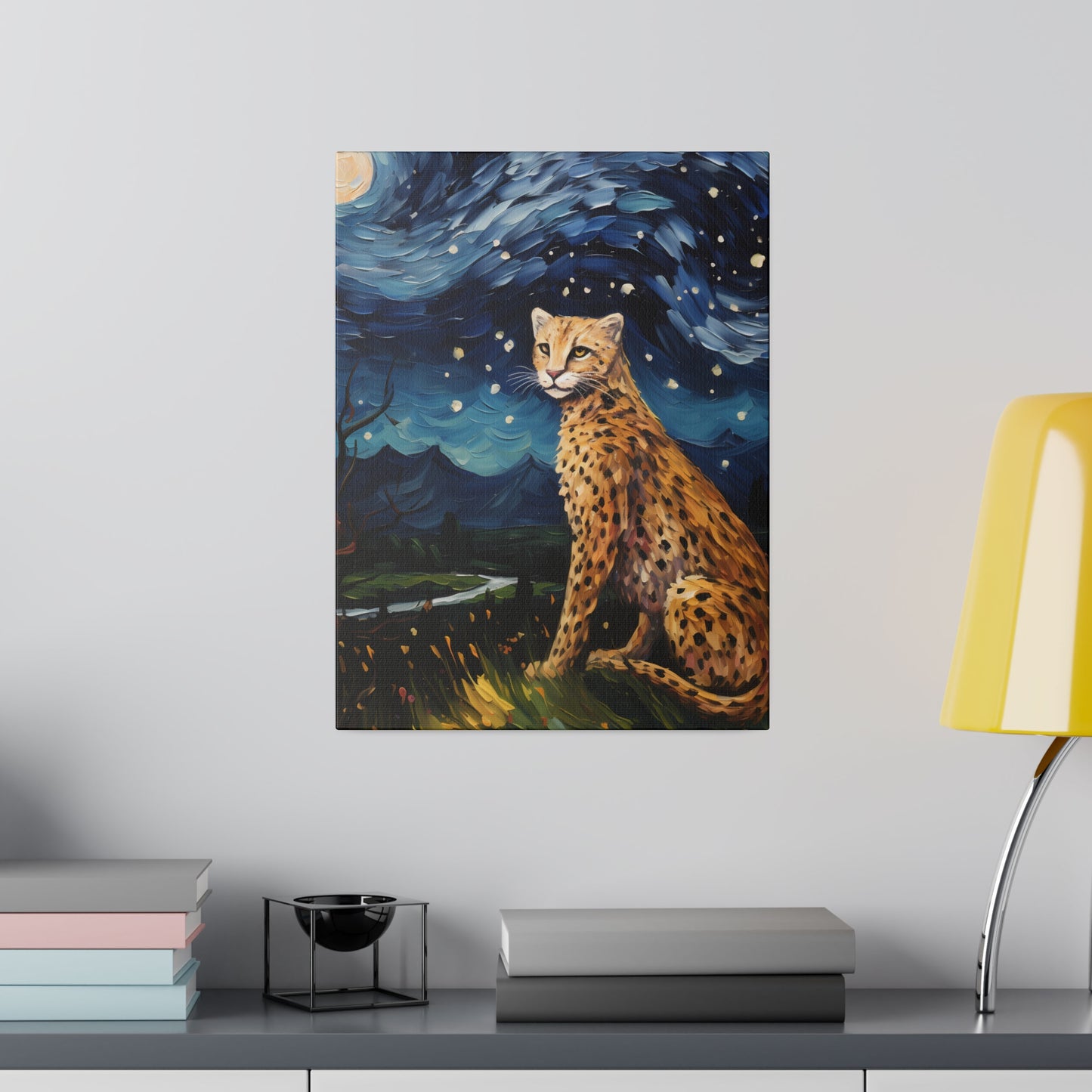 Starry Night Reimagined: Eco-Friendly Van Gogh-Style Canvas, Van Gogh Style Wall Art Starry Night Oil Painting on Stretched Canvas