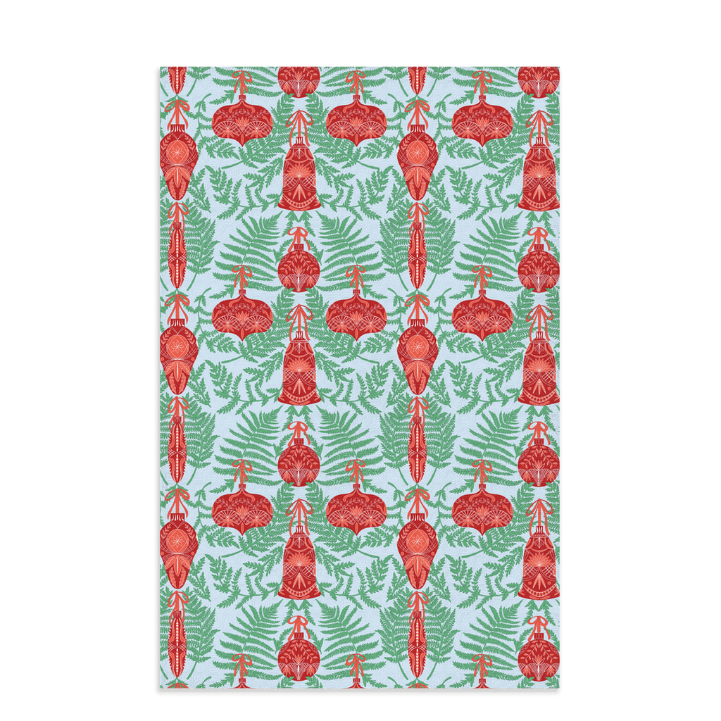 Christmas-Themed Red Ornament Waffle Kitchen Tea Towel, Waffle Towel, Cute Stocking Filler (Copy)