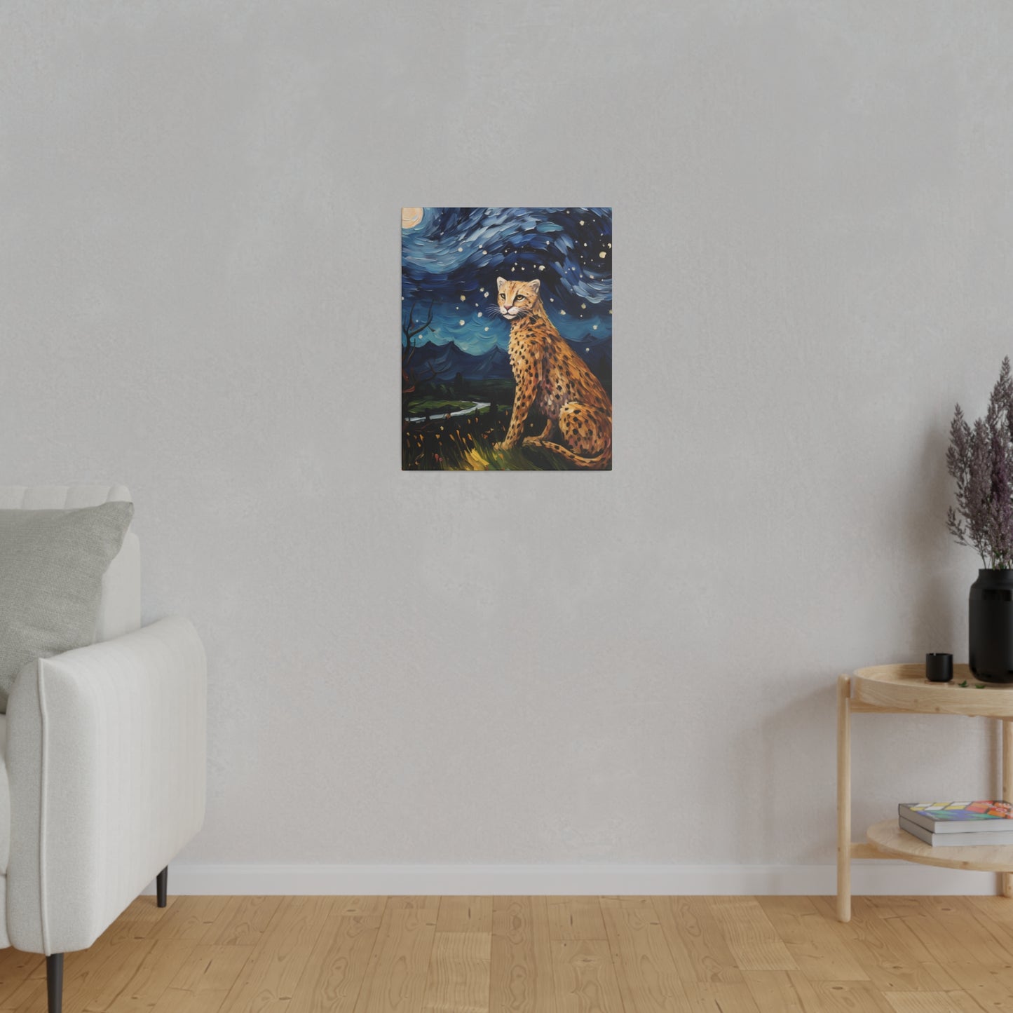 Starry Night Reimagined: Eco-Friendly Van Gogh-Style Canvas, Van Gogh Style Wall Art Starry Night Oil Painting on Stretched Canvas