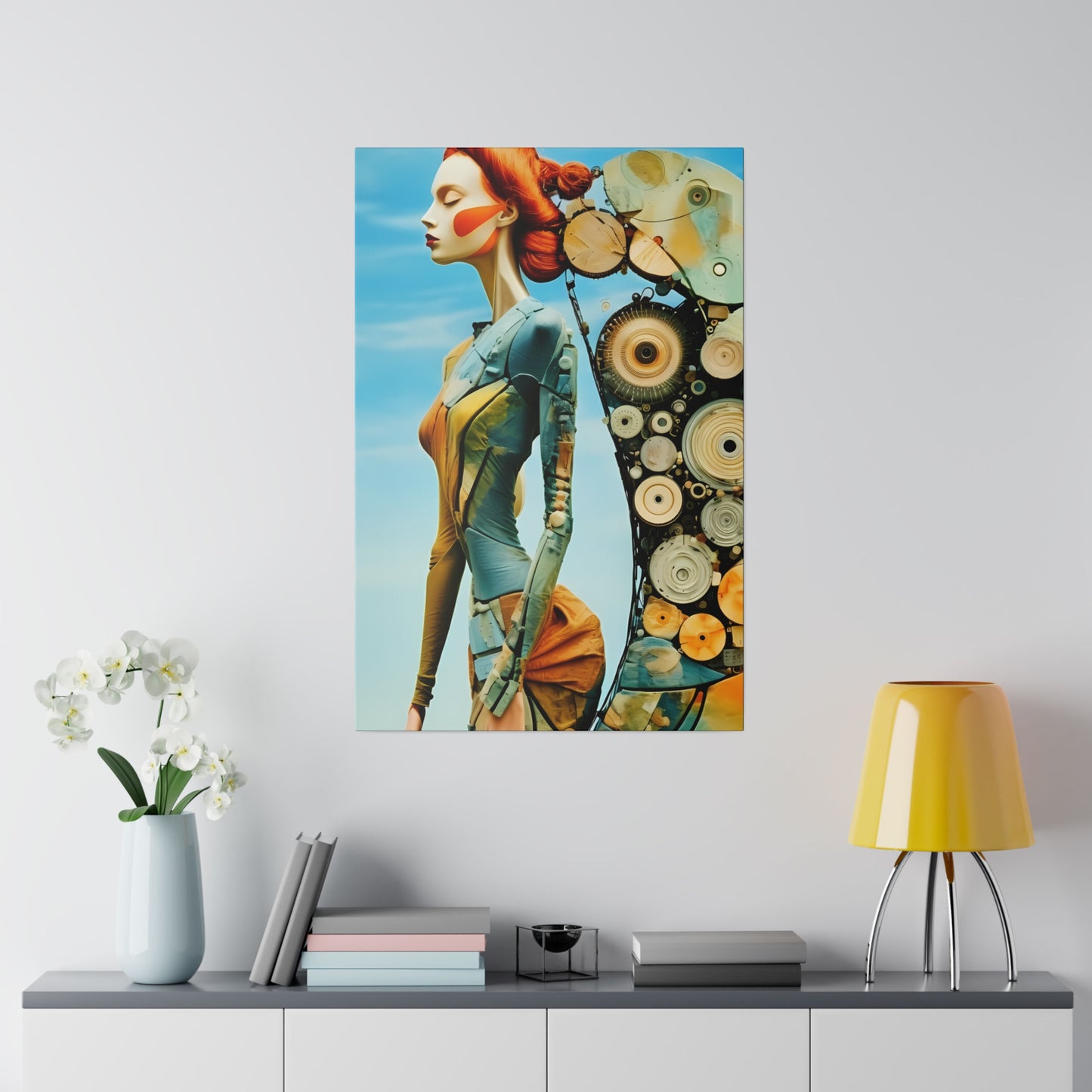 Nature's Elegance: Fibonacci Inspired Beauty - Canvas Art Celebrating Womanhood, Stretch Canvas Modern Wall Art