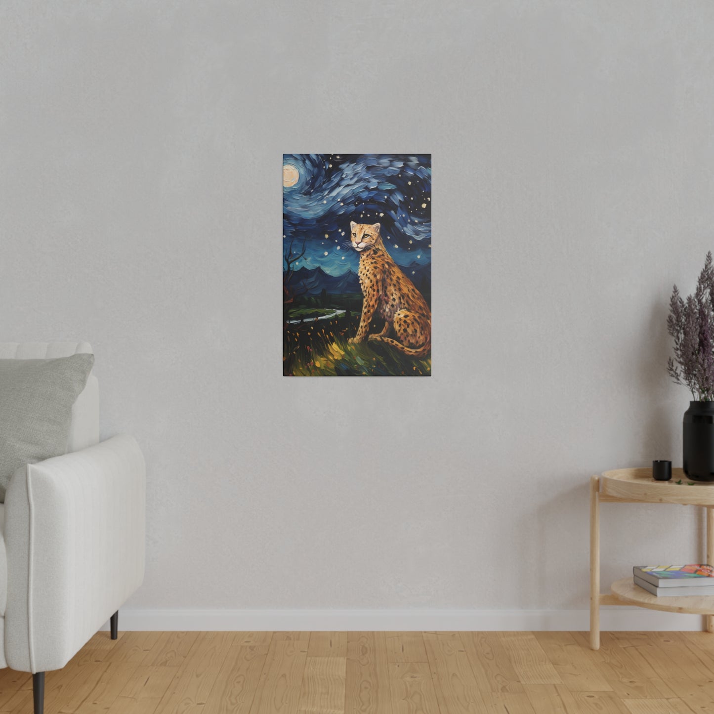 Starry Night Reimagined: Eco-Friendly Van Gogh-Style Canvas, Van Gogh Style Wall Art Starry Night Oil Painting on Stretched Canvas