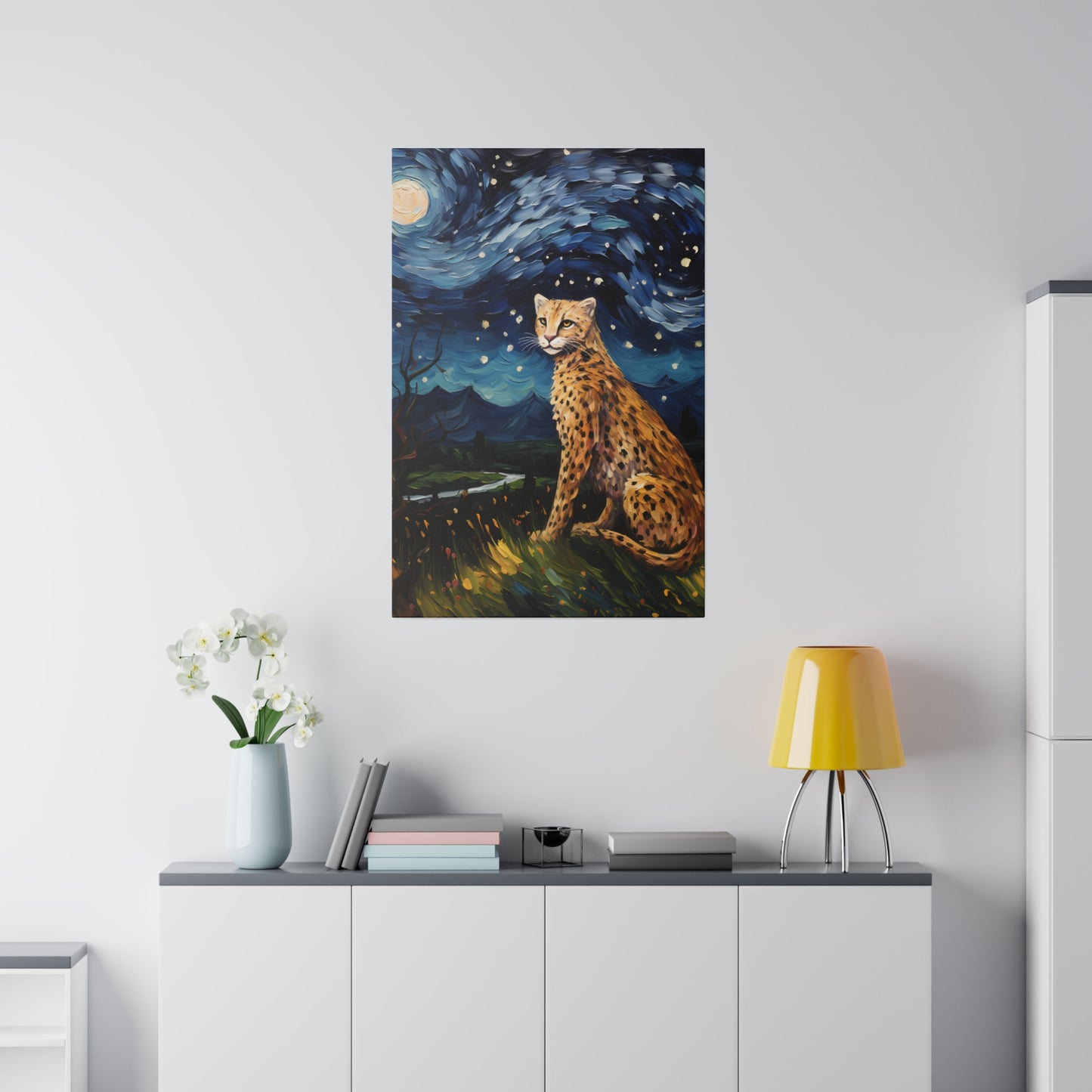 Starry Night Reimagined: Eco-Friendly Van Gogh-Style Canvas, Van Gogh Style Wall Art Starry Night Oil Painting on Stretched Canvas