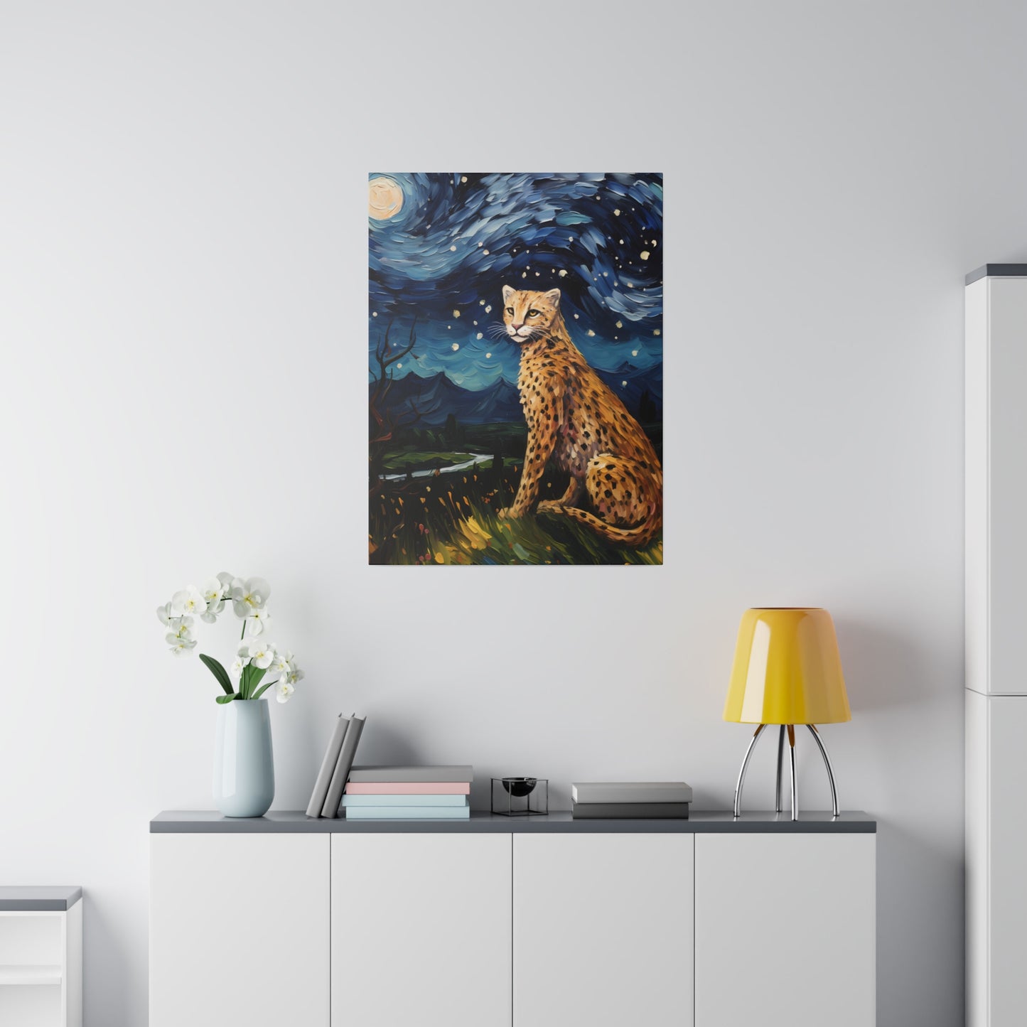 Starry Night Reimagined: Eco-Friendly Van Gogh-Style Canvas, Van Gogh Style Wall Art Starry Night Oil Painting on Stretched Canvas