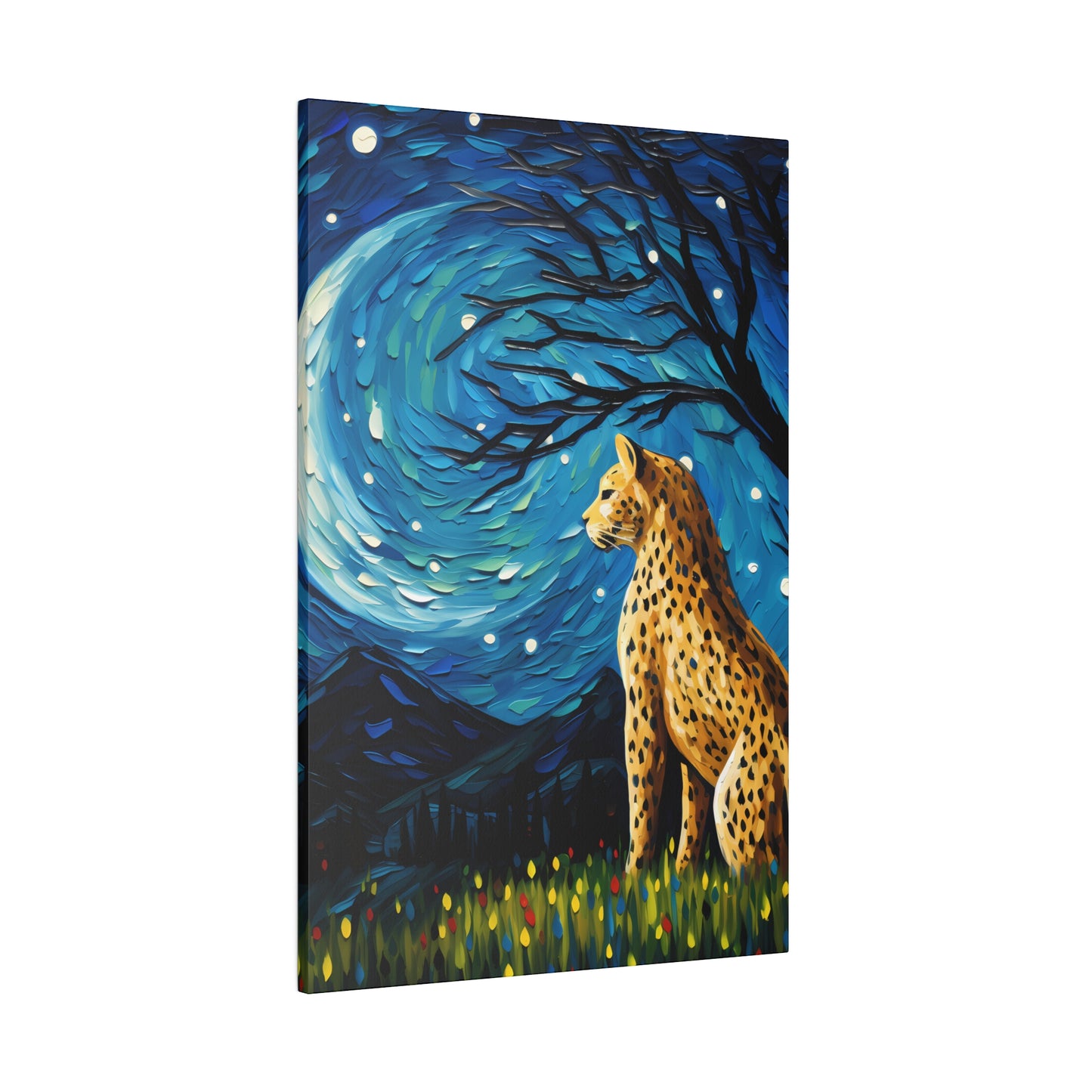 Starry Night Reimagined: Eco-Friendly Van Gogh-Style Canvas, Van Gogh Style Wall Art Starry Night Oil Painting on Stretched Canvas