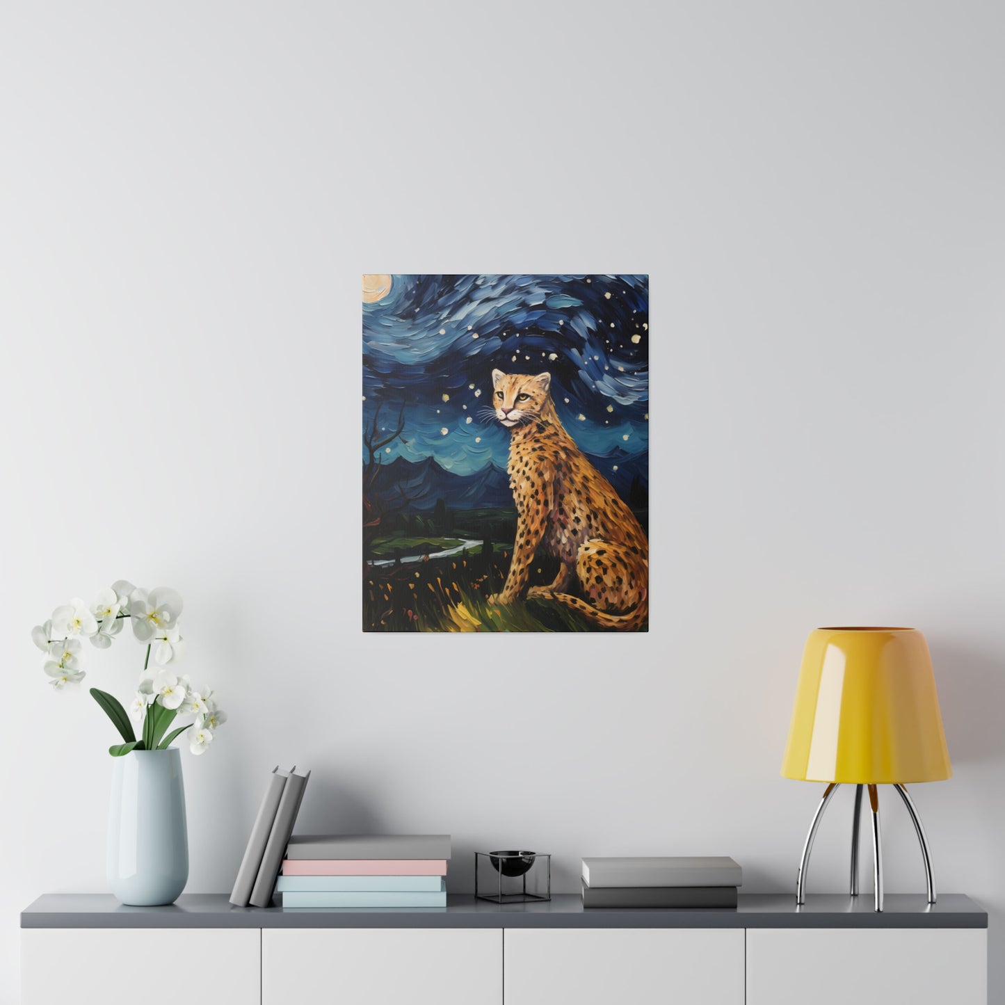 Starry Night Reimagined: Eco-Friendly Van Gogh-Style Canvas, Van Gogh Style Wall Art Starry Night Oil Painting on Stretched Canvas