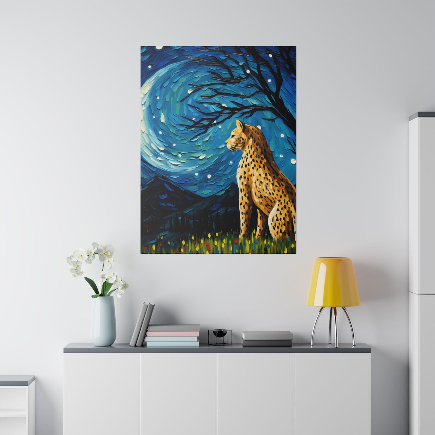 Starry Night Reimagined: Eco-Friendly Van Gogh-Style Canvas, Van Gogh Style Wall Art Starry Night Oil Painting on Stretched Canvas