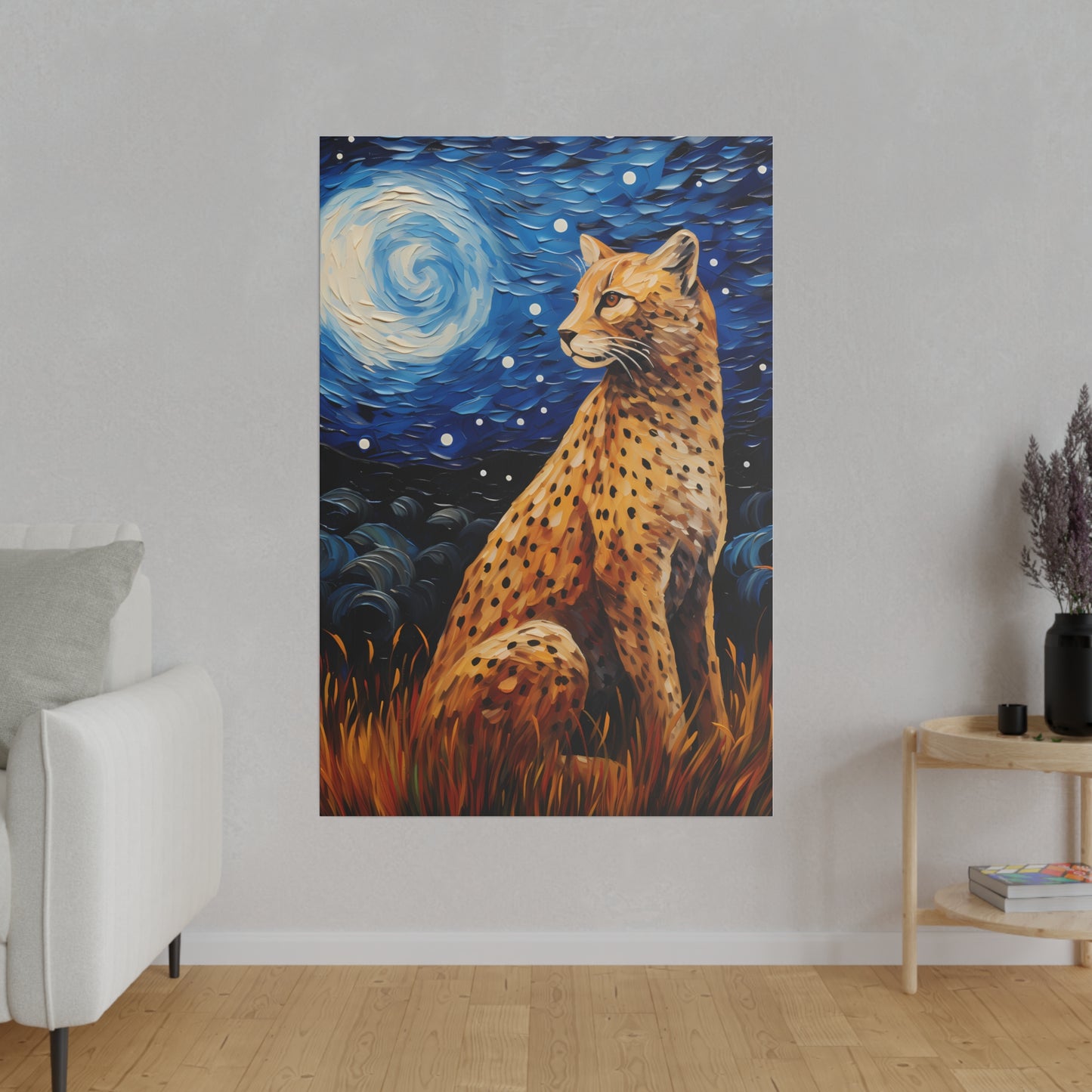 Starry Night Reimagined: Eco-Friendly Van Gogh-Style Canvas, Van Gogh Style Wall Art Starry Night Oil Painting on Stretched Canvas