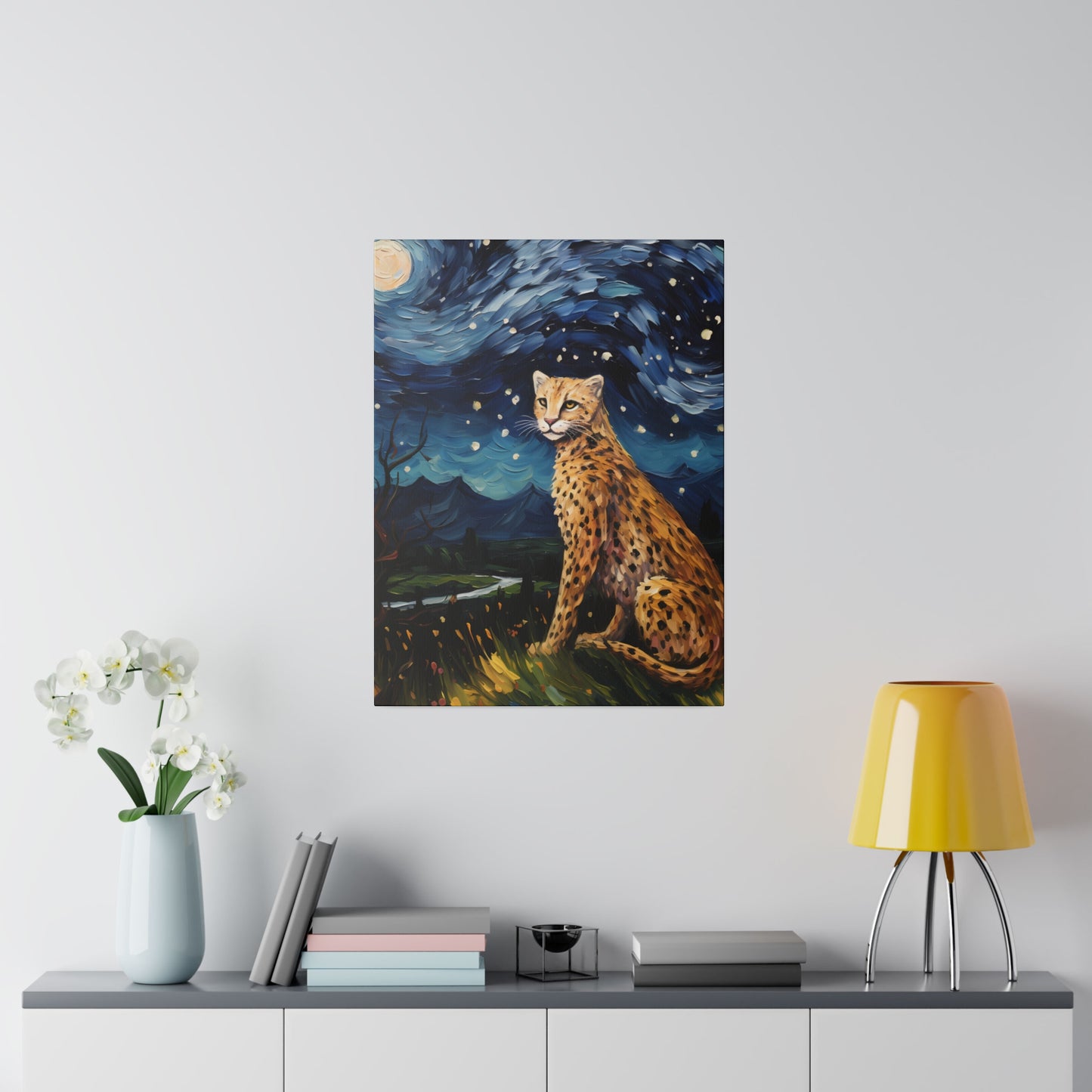 Starry Night Reimagined: Eco-Friendly Van Gogh-Style Canvas, Van Gogh Style Wall Art Starry Night Oil Painting on Stretched Canvas