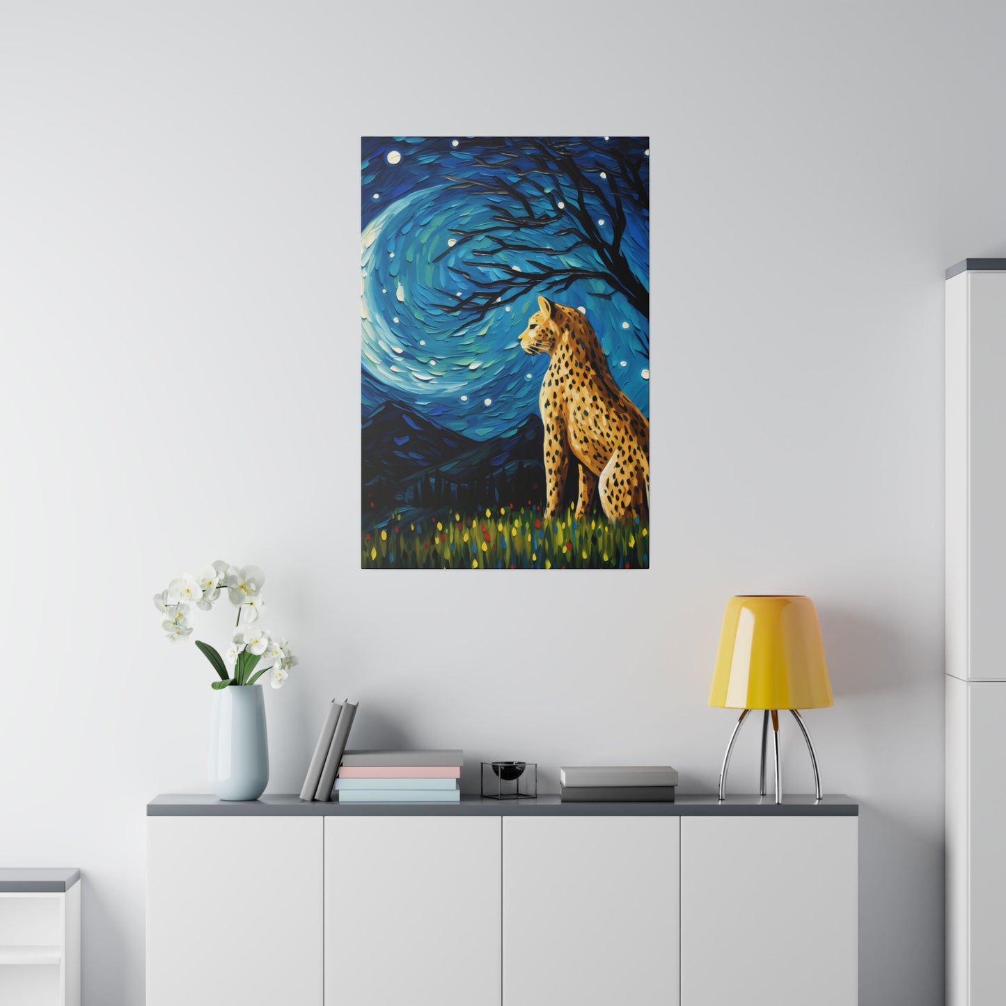 Starry Night Reimagined: Eco-Friendly Van Gogh-Style Canvas, Van Gogh Style Wall Art Starry Night Oil Painting on Stretched Canvas