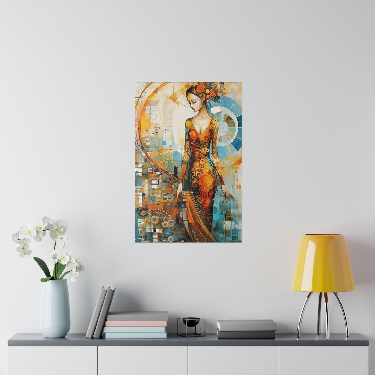 Nature's Elegance: Fibonacci Inspired Beauty - Canvas Art Celebrating Womanhood, Stretch Canvas Modern Wall Art