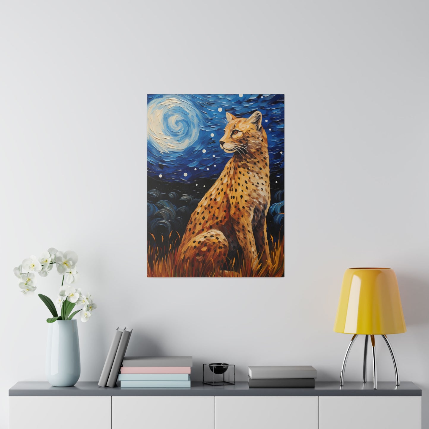 Starry Night Reimagined: Eco-Friendly Van Gogh-Style Canvas, Van Gogh Style Wall Art Starry Night Oil Painting on Stretched Canvas