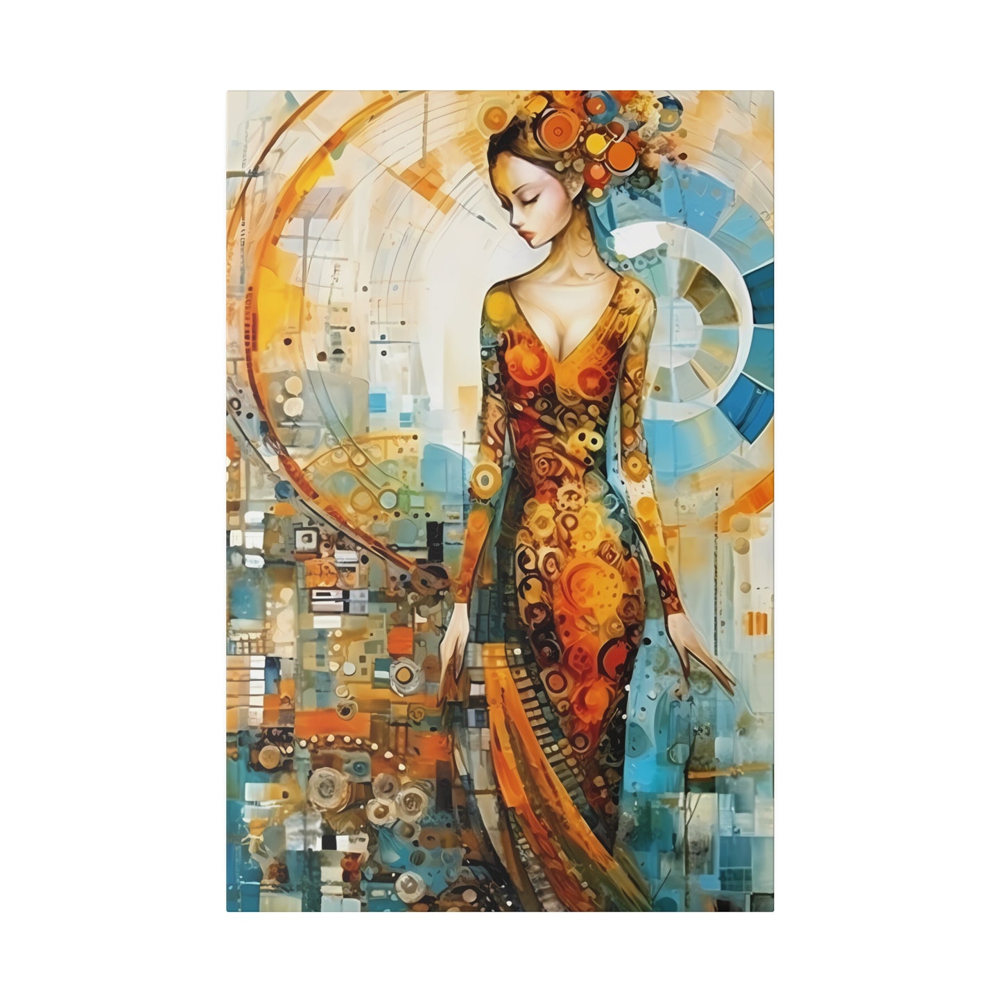 Nature's Elegance: Fibonacci Inspired Beauty - Canvas Art Celebrating Womanhood, Stretch Canvas Modern Wall Art