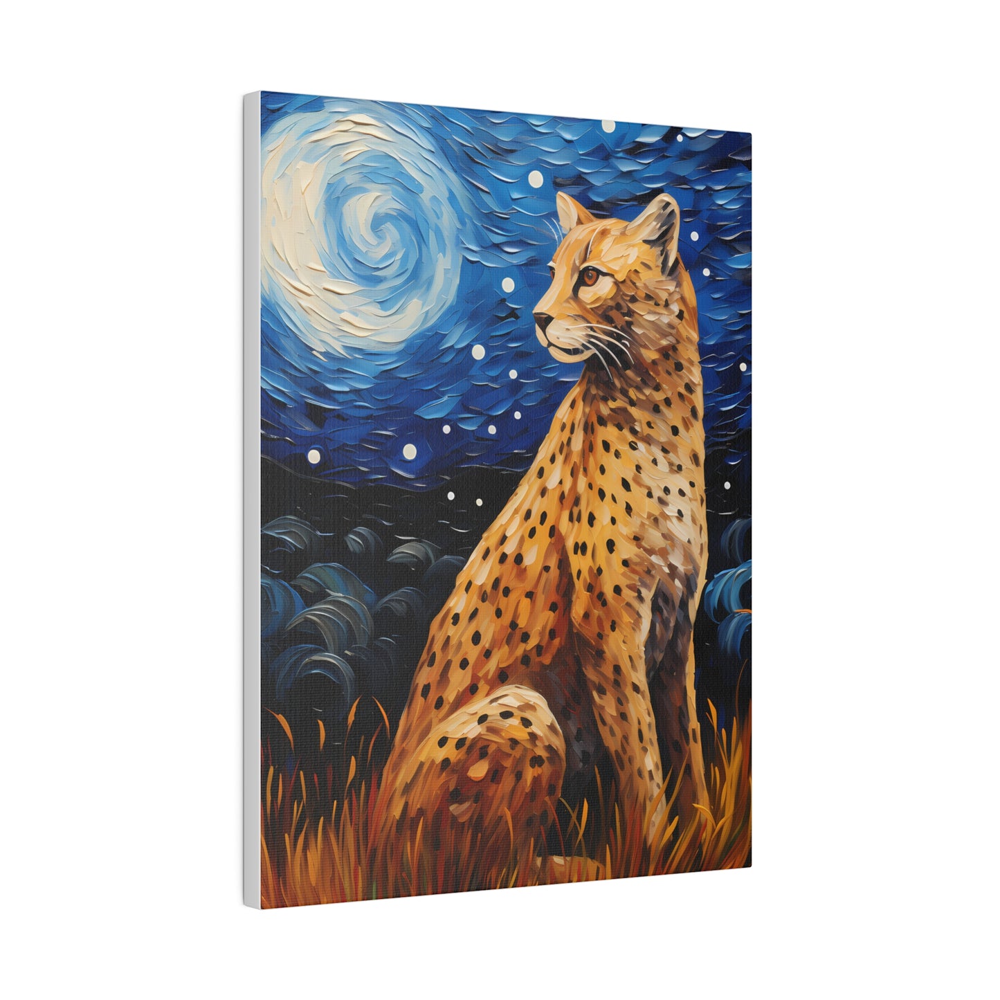 Starry Night Reimagined: Eco-Friendly Van Gogh-Style Canvas, Van Gogh Style Wall Art Starry Night Oil Painting on Stretched Canvas