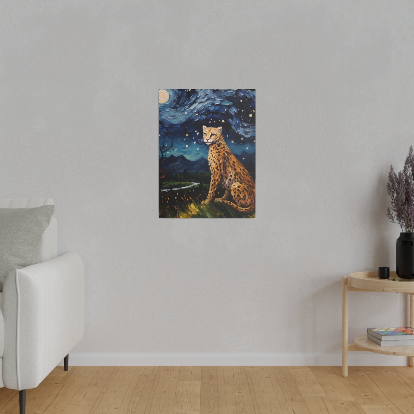 Starry Night Reimagined: Eco-Friendly Van Gogh-Style Canvas, Van Gogh Style Wall Art Starry Night Oil Painting on Stretched Canvas