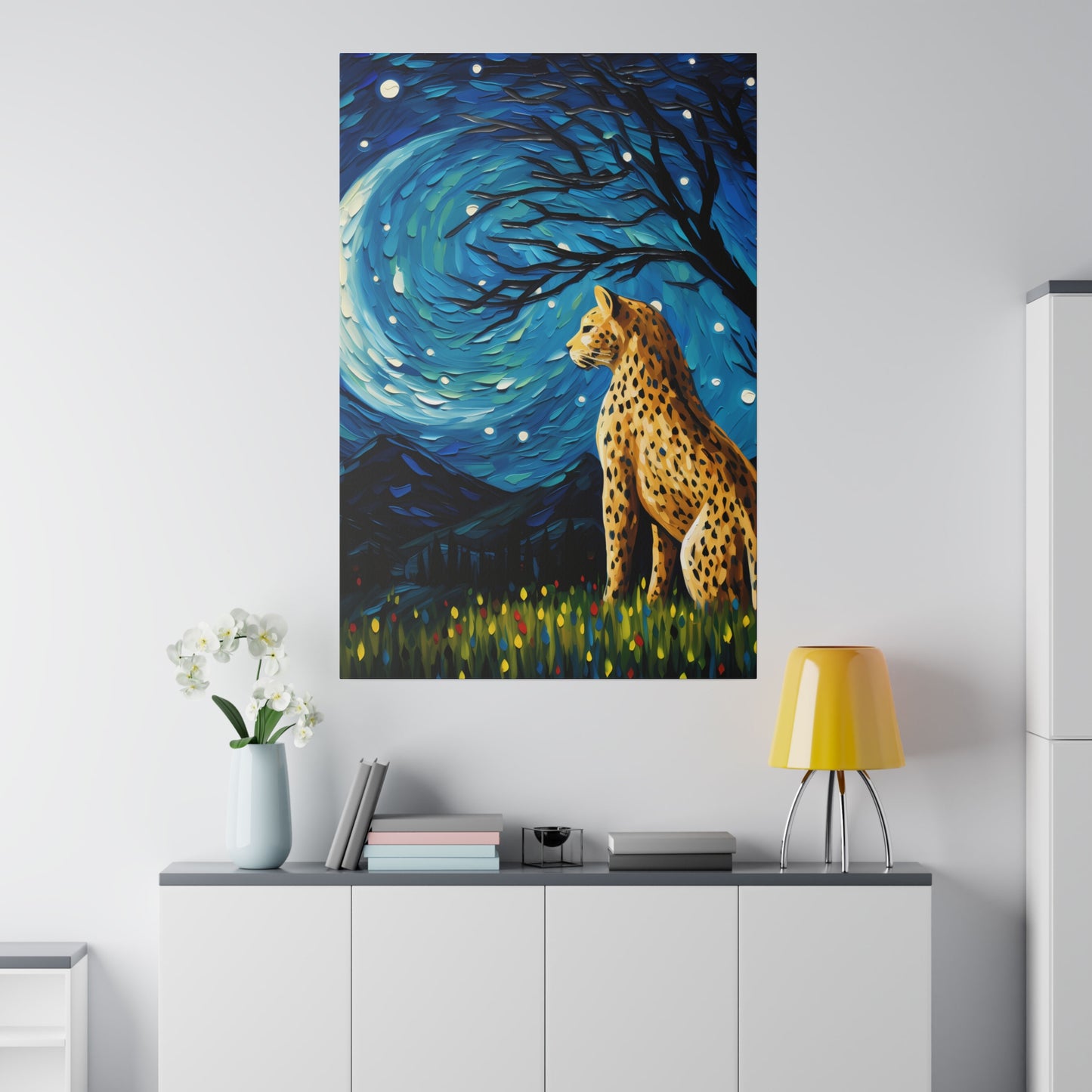 Starry Night Reimagined: Eco-Friendly Van Gogh-Style Canvas, Van Gogh Style Wall Art Starry Night Oil Painting on Stretched Canvas