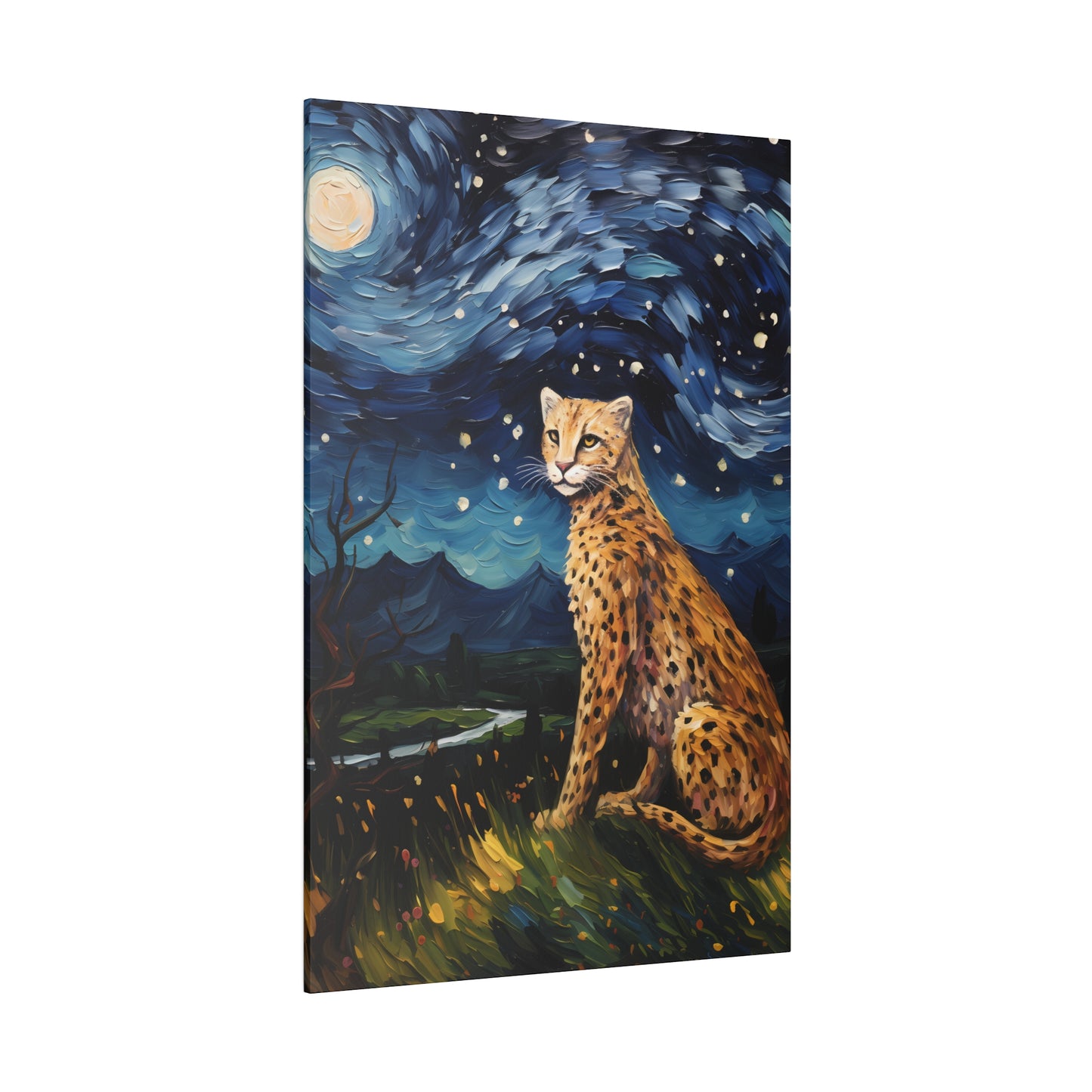 Starry Night Reimagined: Eco-Friendly Van Gogh-Style Canvas, Van Gogh Style Wall Art Starry Night Oil Painting on Stretched Canvas