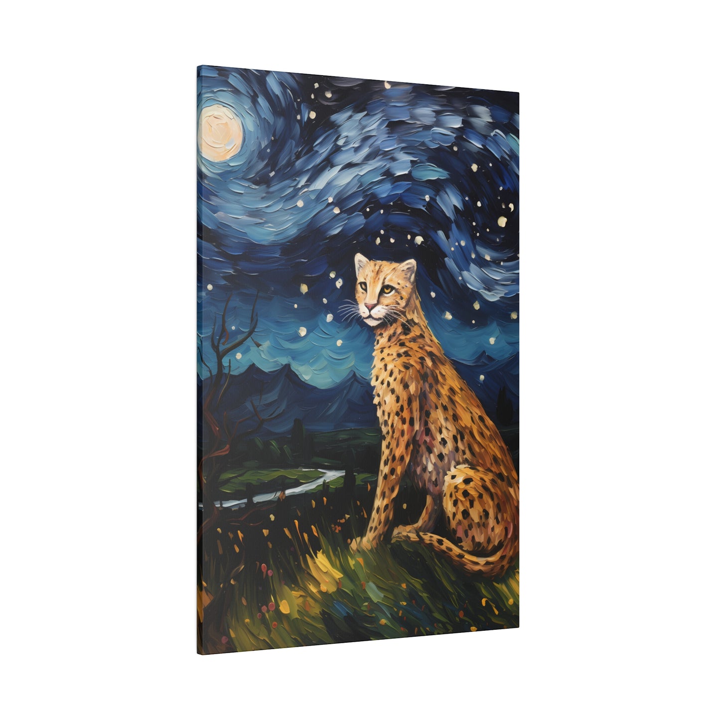 Starry Night Reimagined: Eco-Friendly Van Gogh-Style Canvas, Van Gogh Style Wall Art Starry Night Oil Painting on Stretched Canvas