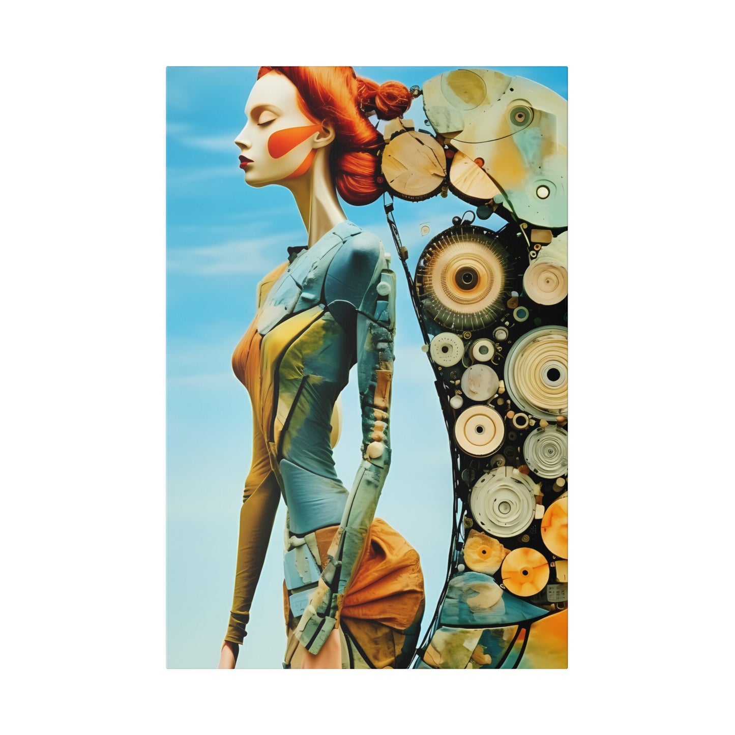 Nature's Elegance: Fibonacci Inspired Beauty - Canvas Art Celebrating Womanhood, Stretch Canvas Modern Wall Art