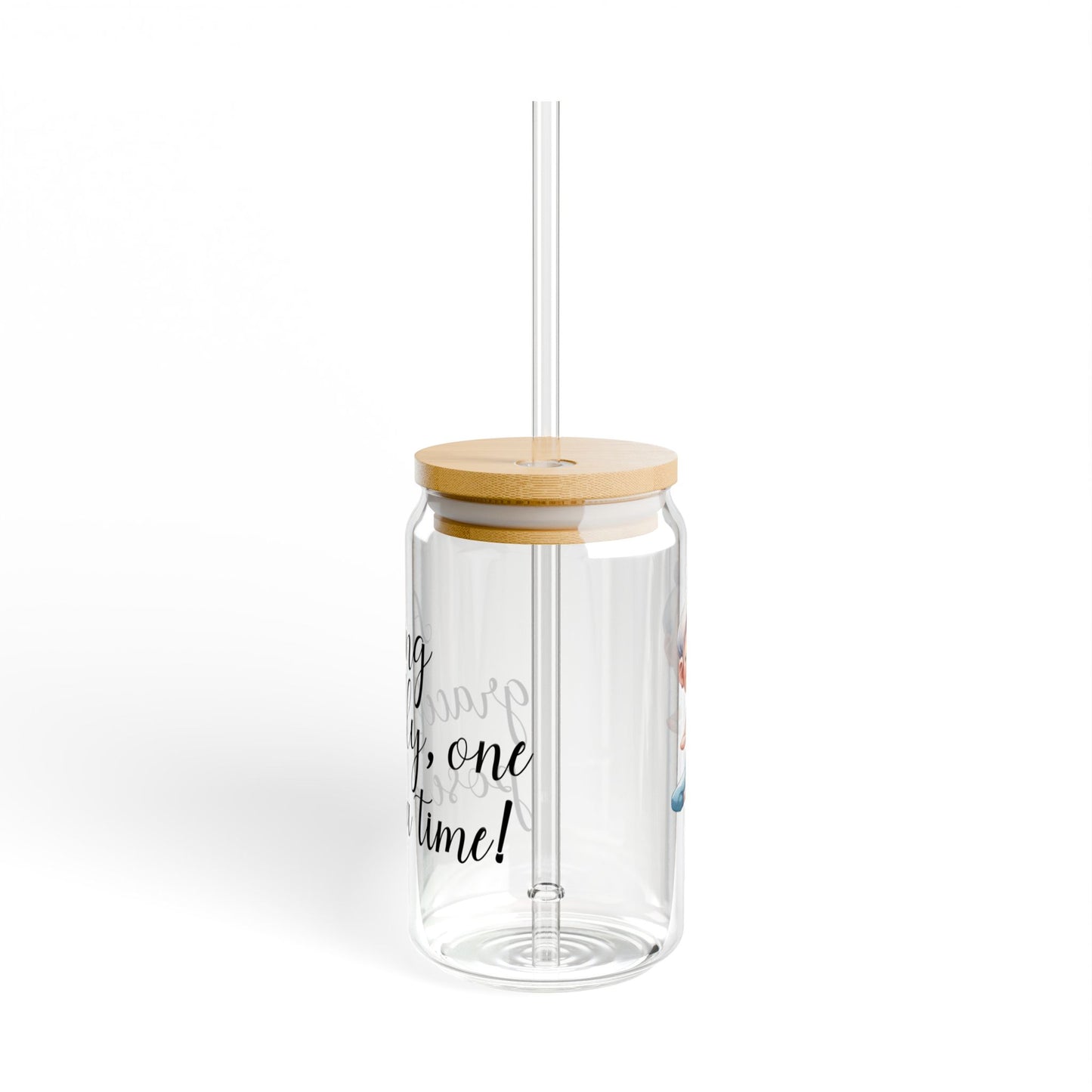 Our "Grandma Yoga" Collection Sipper Glass with Bamboo Lid and Tritan Straw!