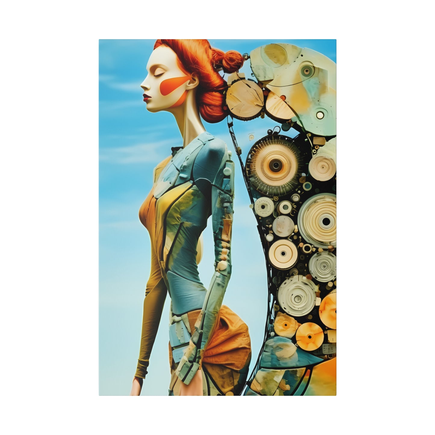 Nature's Elegance: Fibonacci Inspired Beauty - Canvas Art Celebrating Womanhood, Stretch Canvas Modern Wall Art