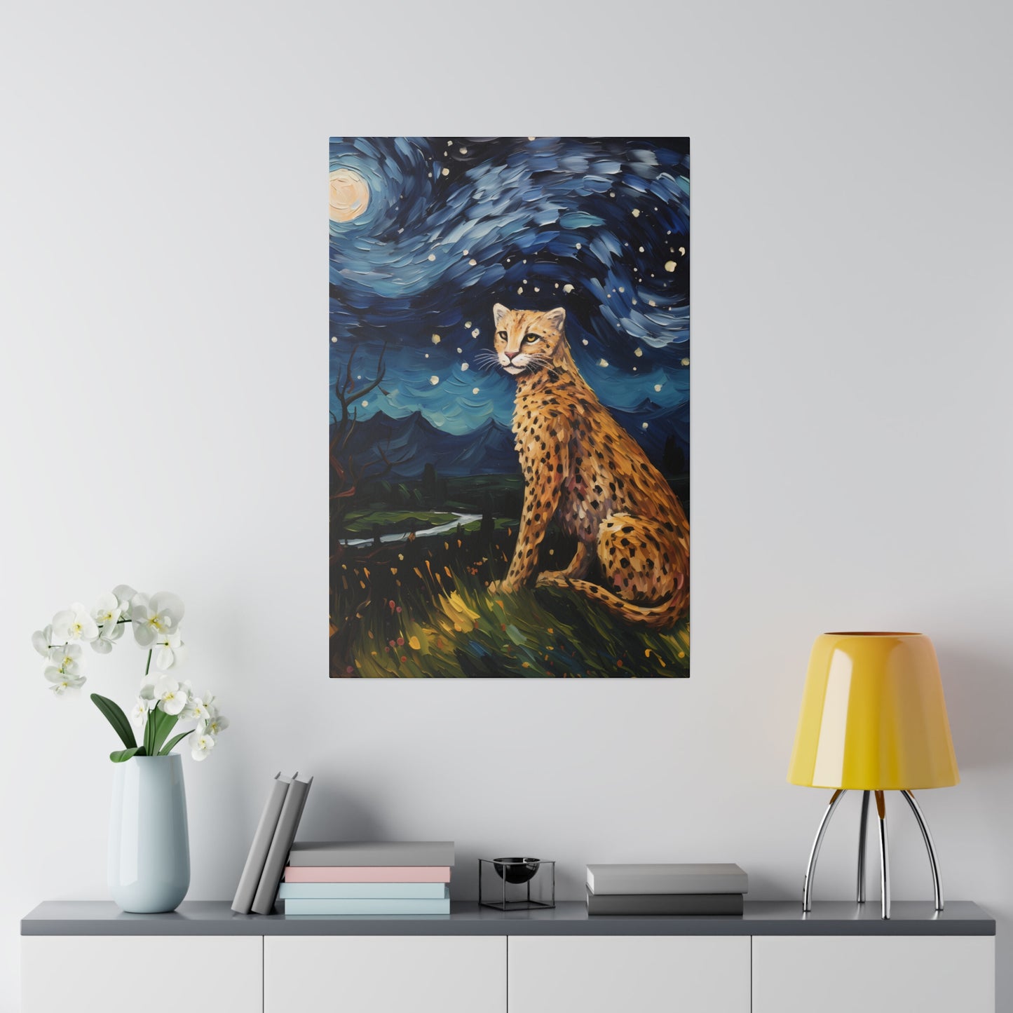 Starry Night Reimagined: Eco-Friendly Van Gogh-Style Canvas, Van Gogh Style Wall Art Starry Night Oil Painting on Stretched Canvas