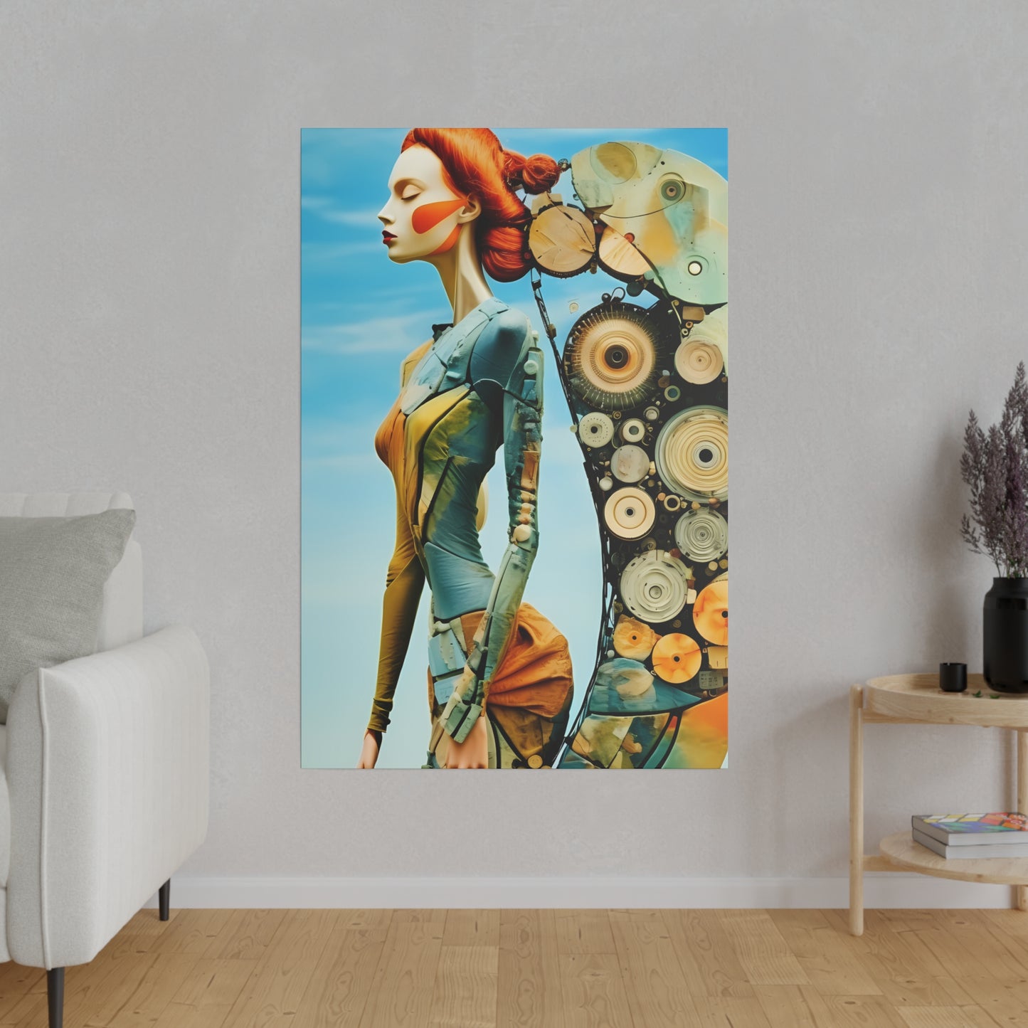 Nature's Elegance: Fibonacci Inspired Beauty - Canvas Art Celebrating Womanhood, Stretch Canvas Modern Wall Art