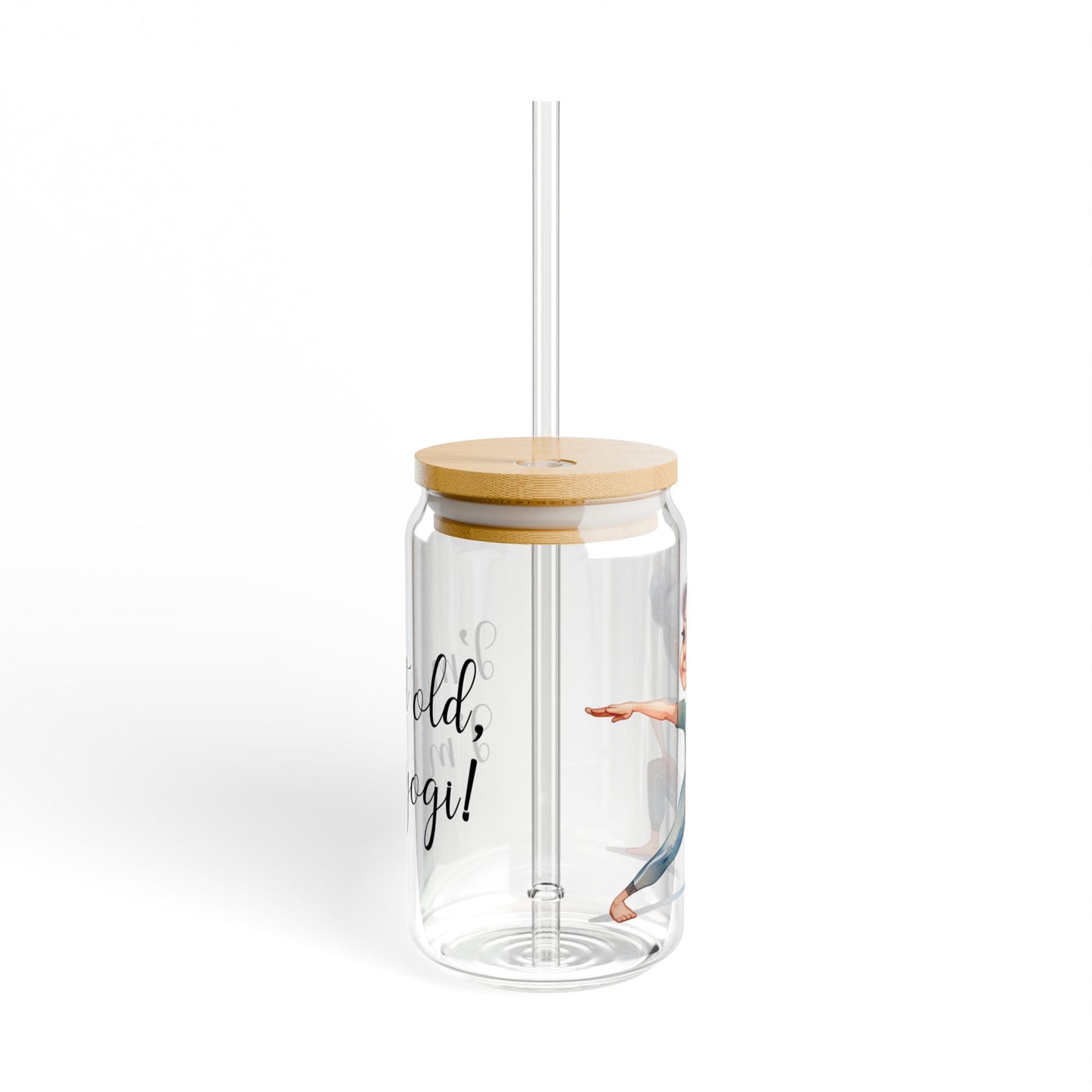 Our "Grandma Yoga" Collection Sipper Glass with Bamboo Lid and Tritan Straw!