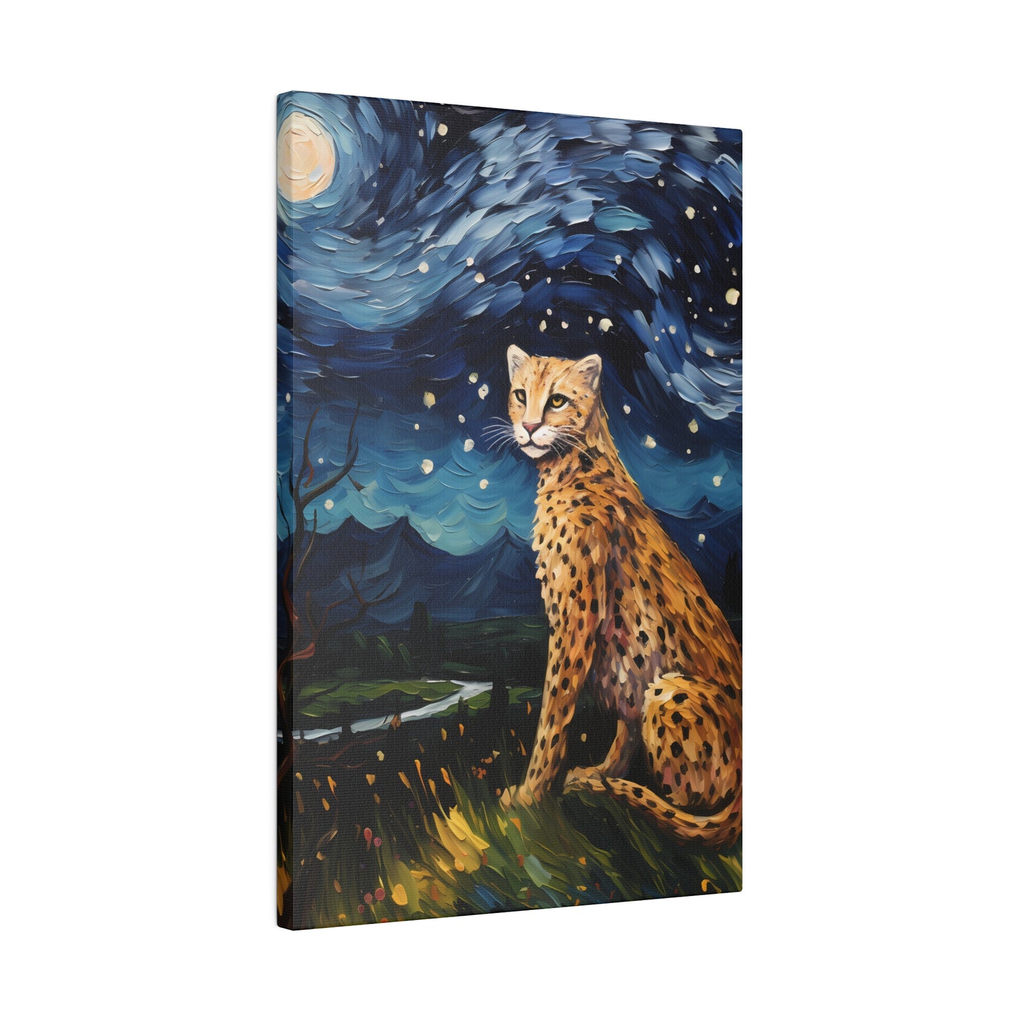 Starry Night Reimagined: Eco-Friendly Van Gogh-Style Canvas, Van Gogh Style Wall Art Starry Night Oil Painting on Stretched Canvas