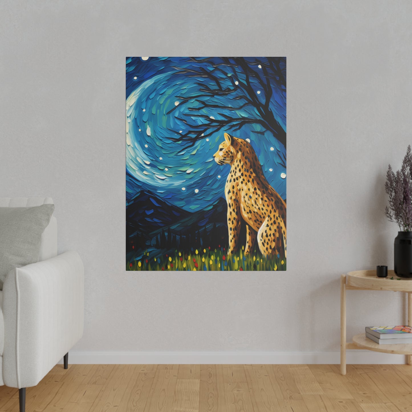 Starry Night Reimagined: Eco-Friendly Van Gogh-Style Canvas, Van Gogh Style Wall Art Starry Night Oil Painting on Stretched Canvas