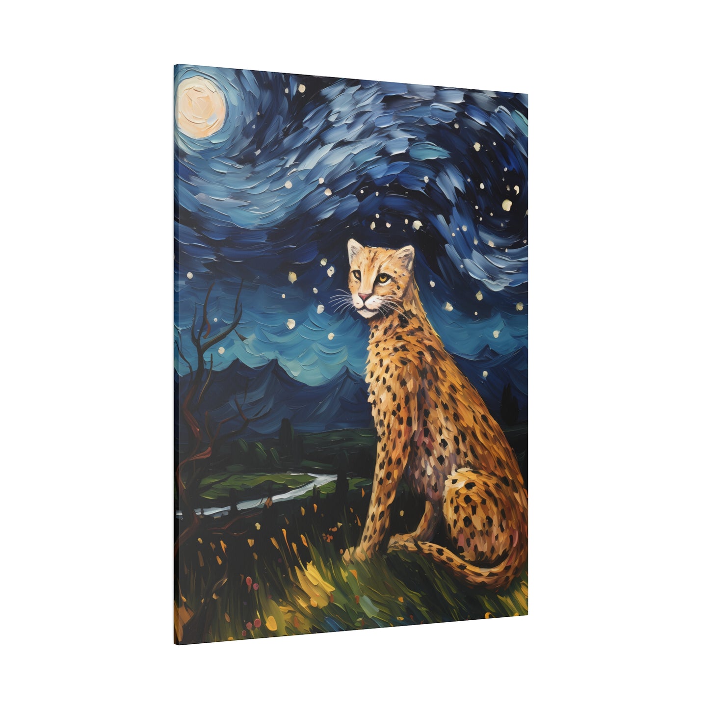 Starry Night Reimagined: Eco-Friendly Van Gogh-Style Canvas, Van Gogh Style Wall Art Starry Night Oil Painting on Stretched Canvas