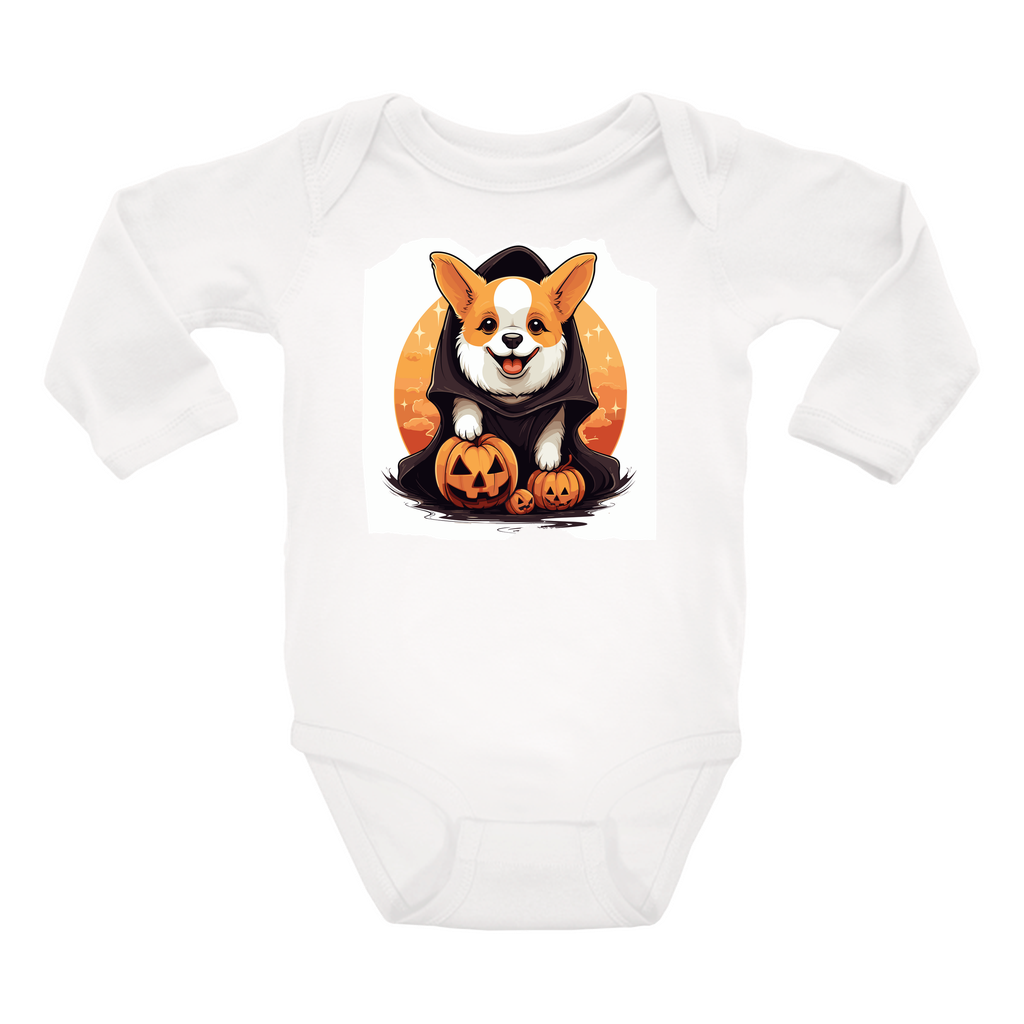 Infant Halloween Corgi Long Sleeve Onesie