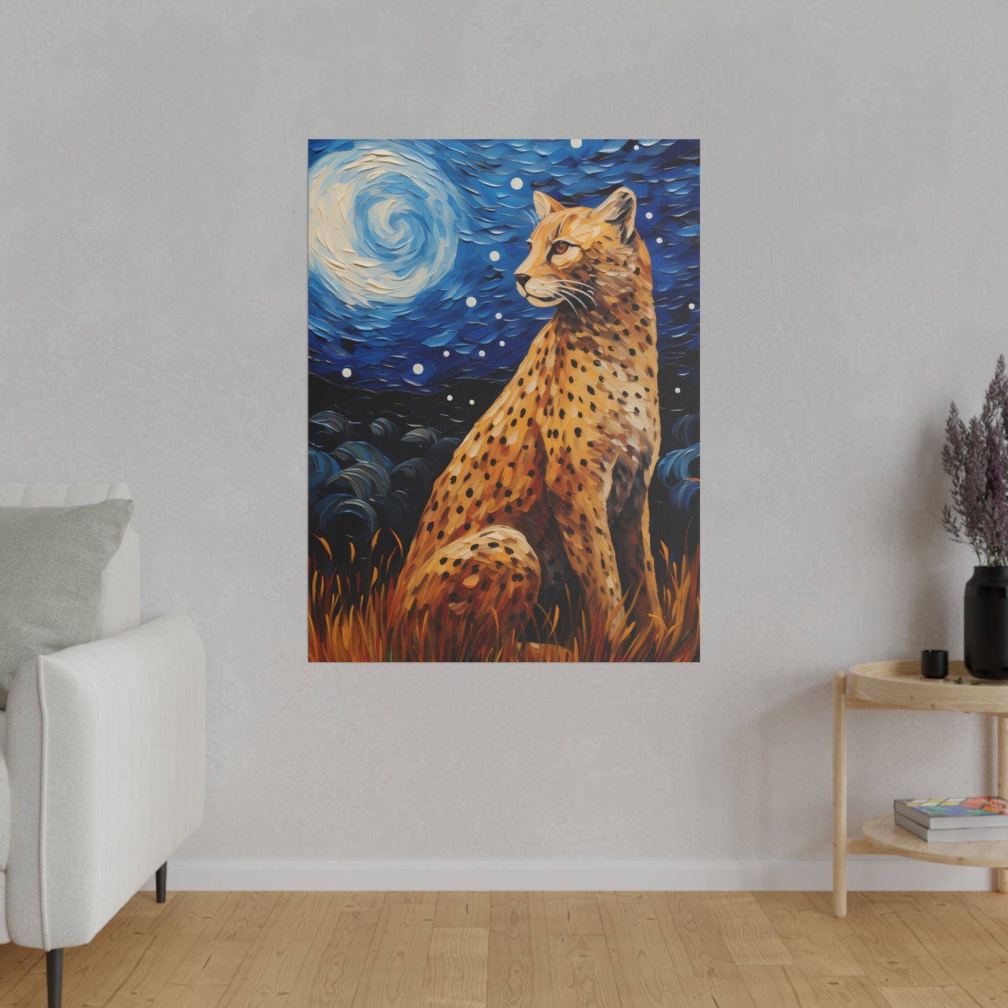 Starry Night Reimagined: Eco-Friendly Van Gogh-Style Canvas, Van Gogh Style Wall Art Starry Night Oil Painting on Stretched Canvas